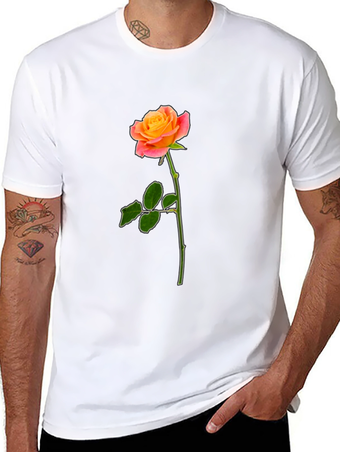 Rose Graphic Black T-Shirt