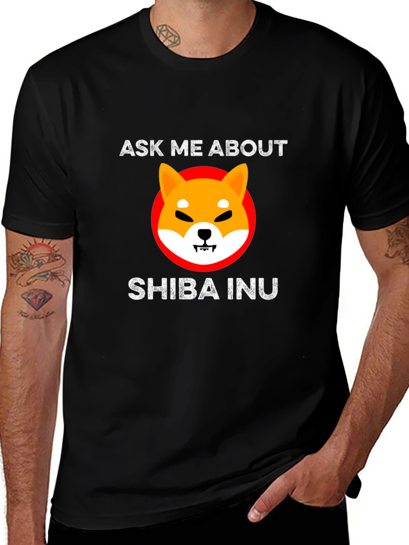 Ask Me About Shiba Inu Black T-Shirt