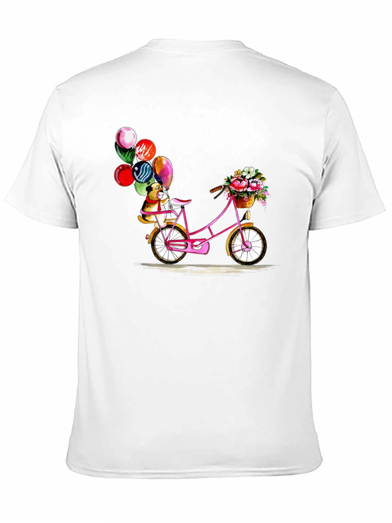 Dog on Bicycle with Balloons T-Shirt