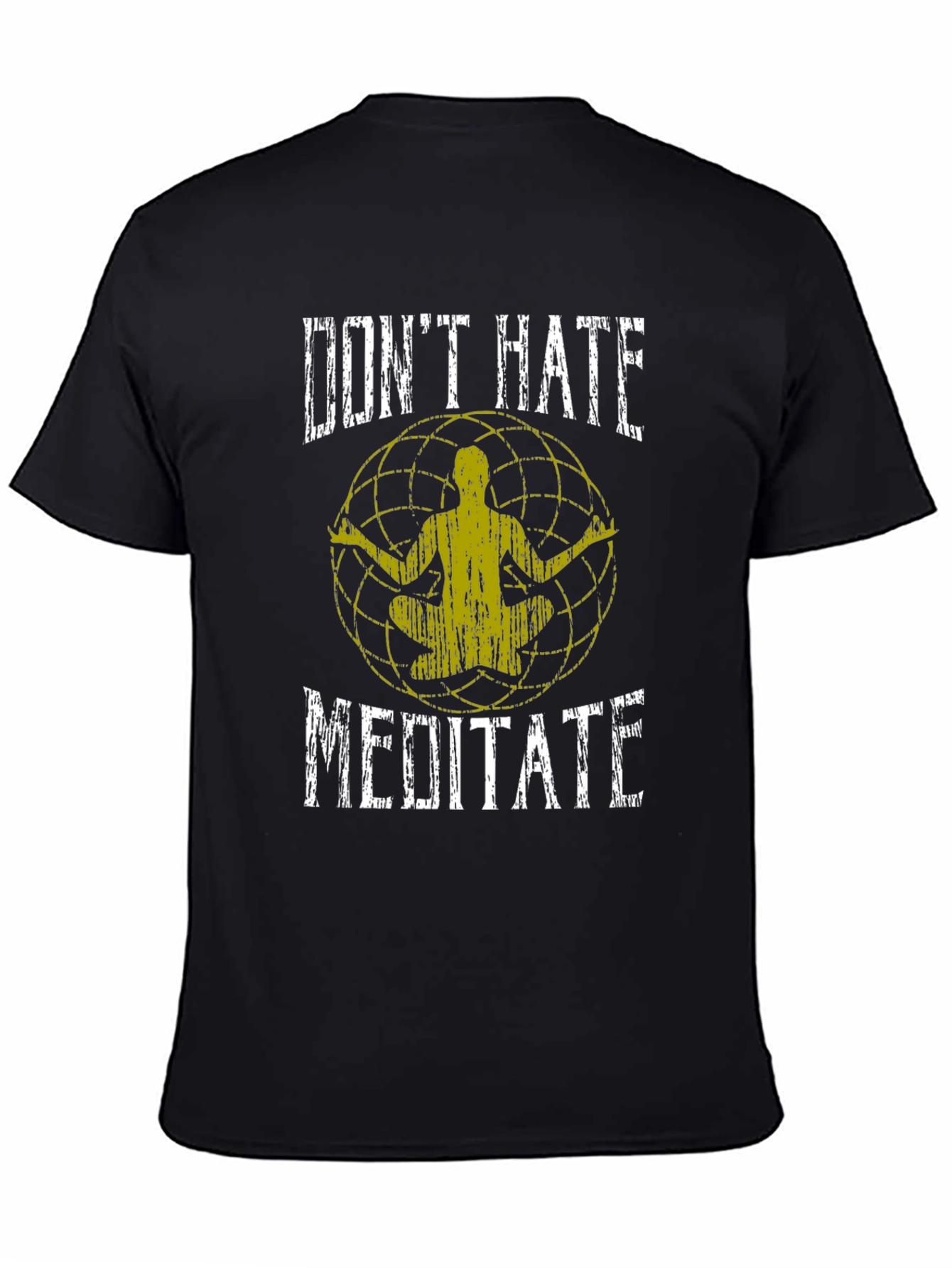 Dont Hate Meditate Black Graphic T-Shirt