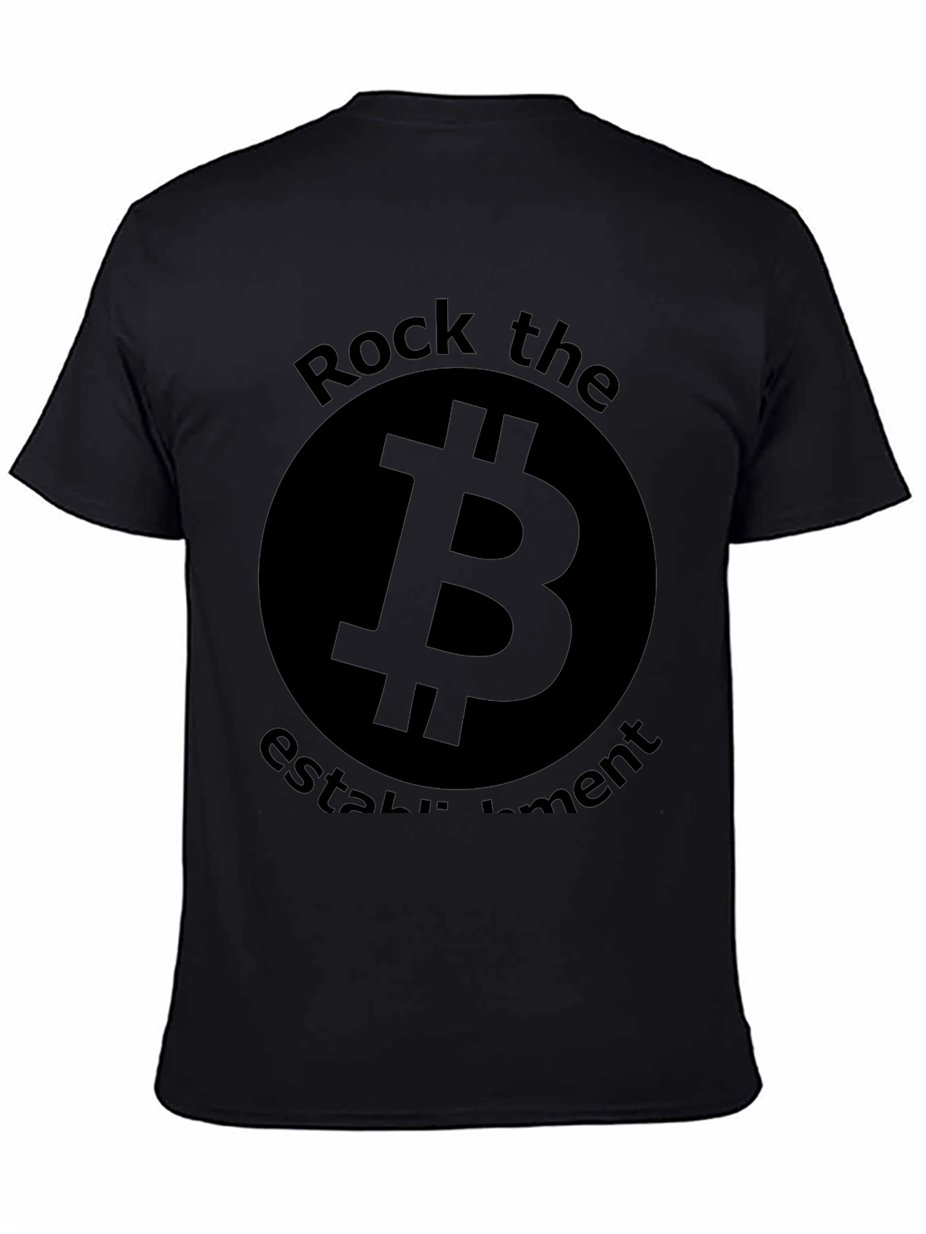 Bitcoin Rock the Establishment Black T-Shirt