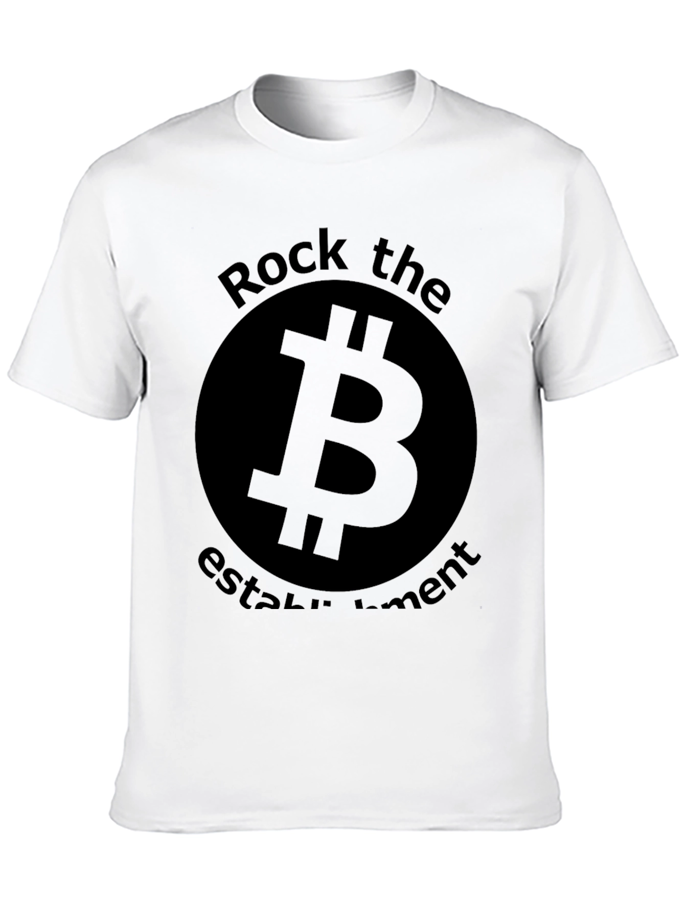 Bitcoin Rock the Establishment Black T-Shirt