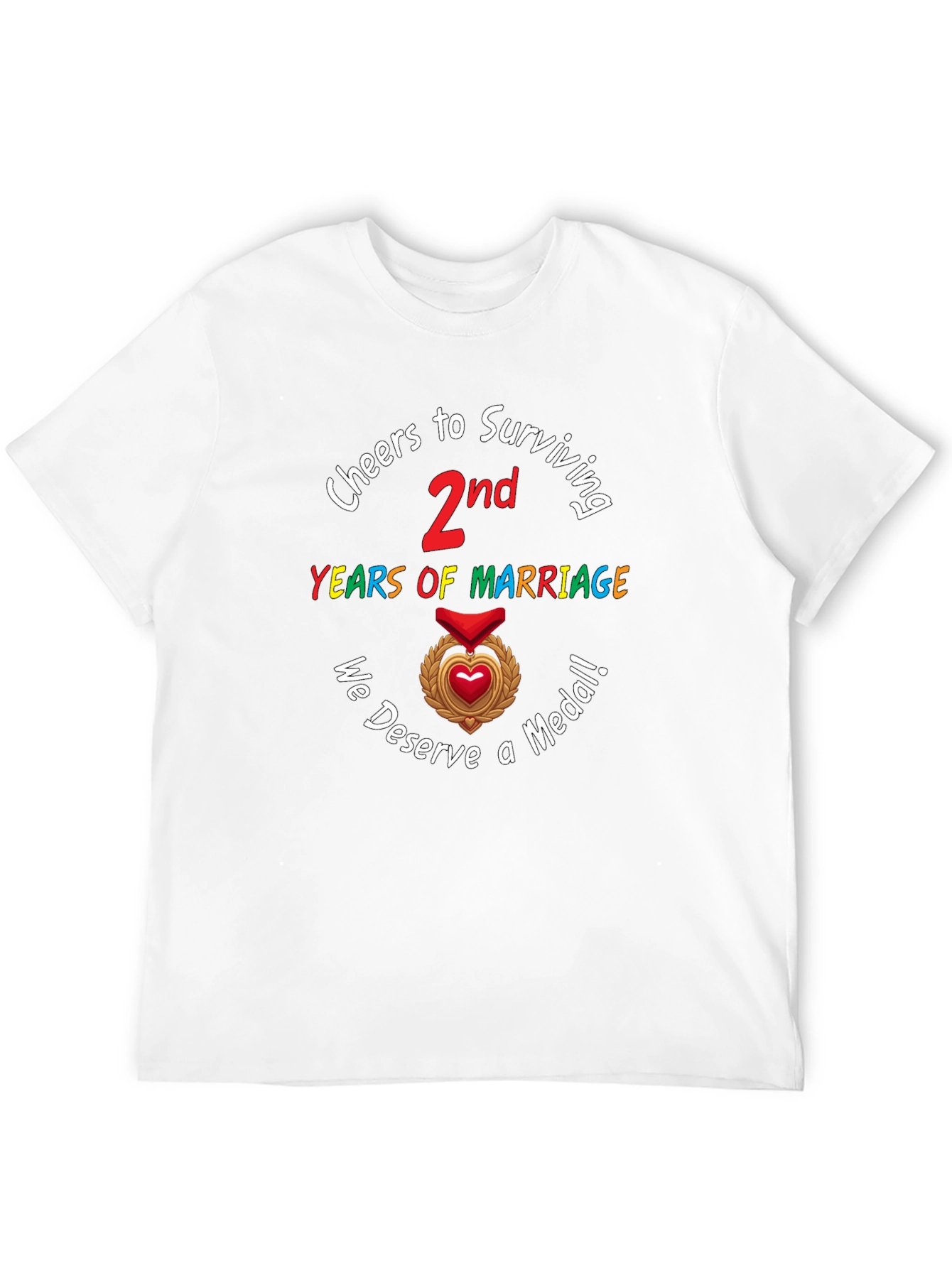 2nd Anniversary T-Shirt - Cheers to Surviving Marriage