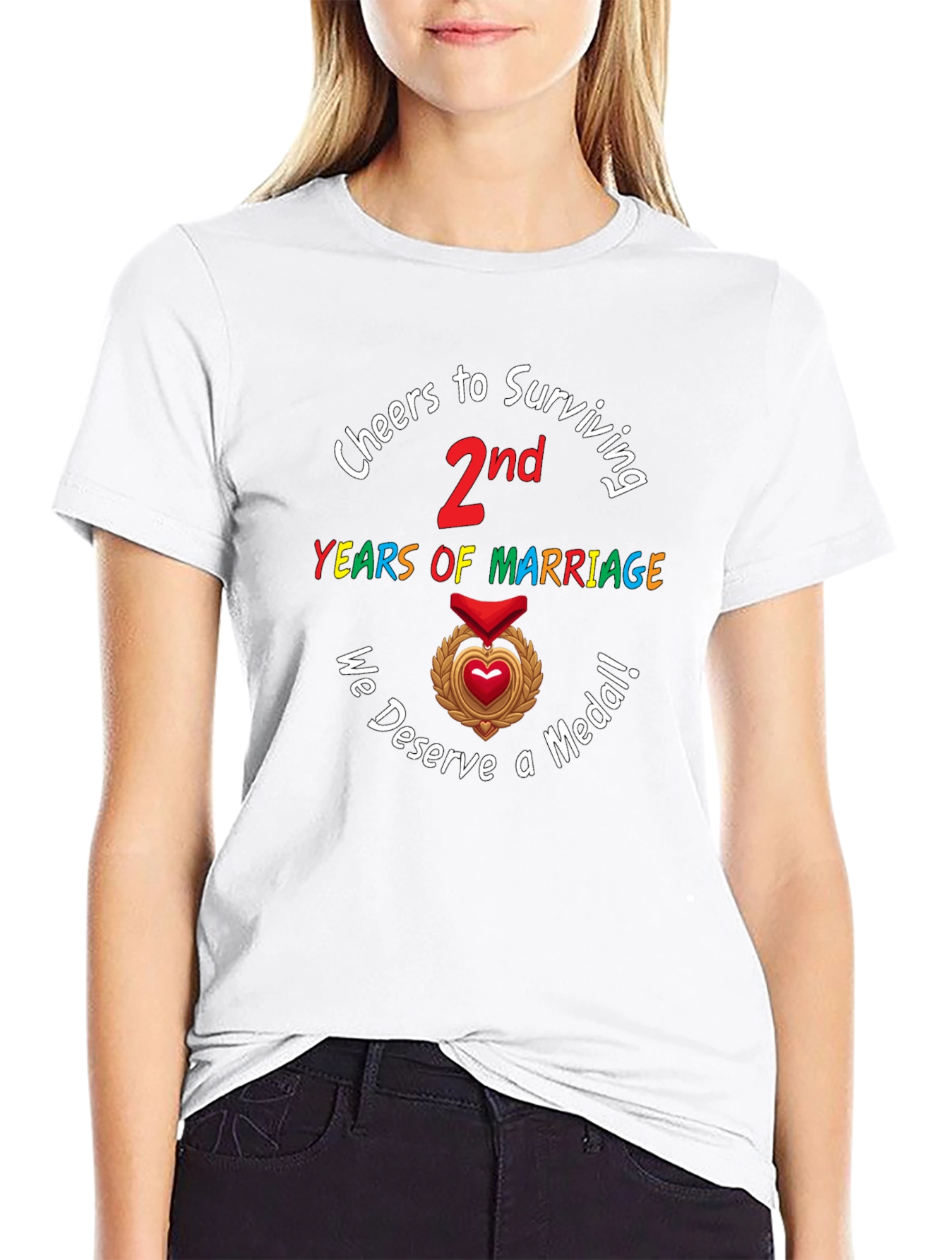 2nd Anniversary T-Shirt - Cheers to Surviving Marriage