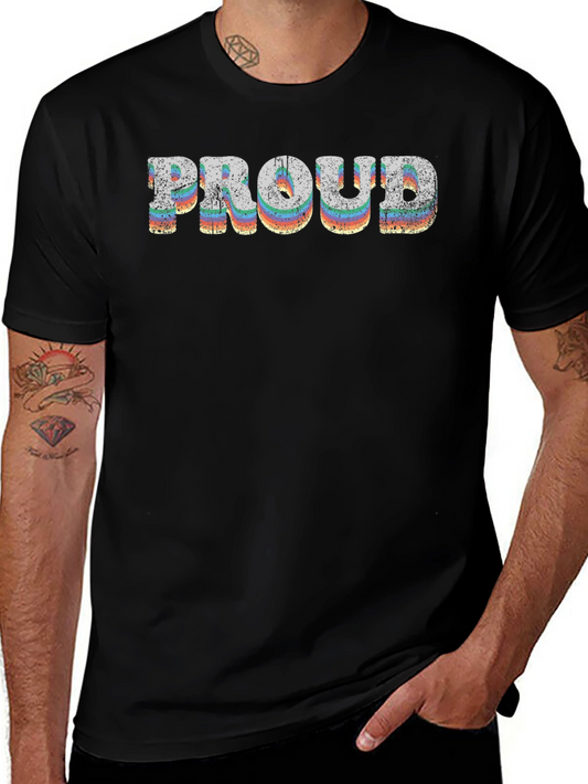 Retro Proud Rainbow Graphic T-Shirt