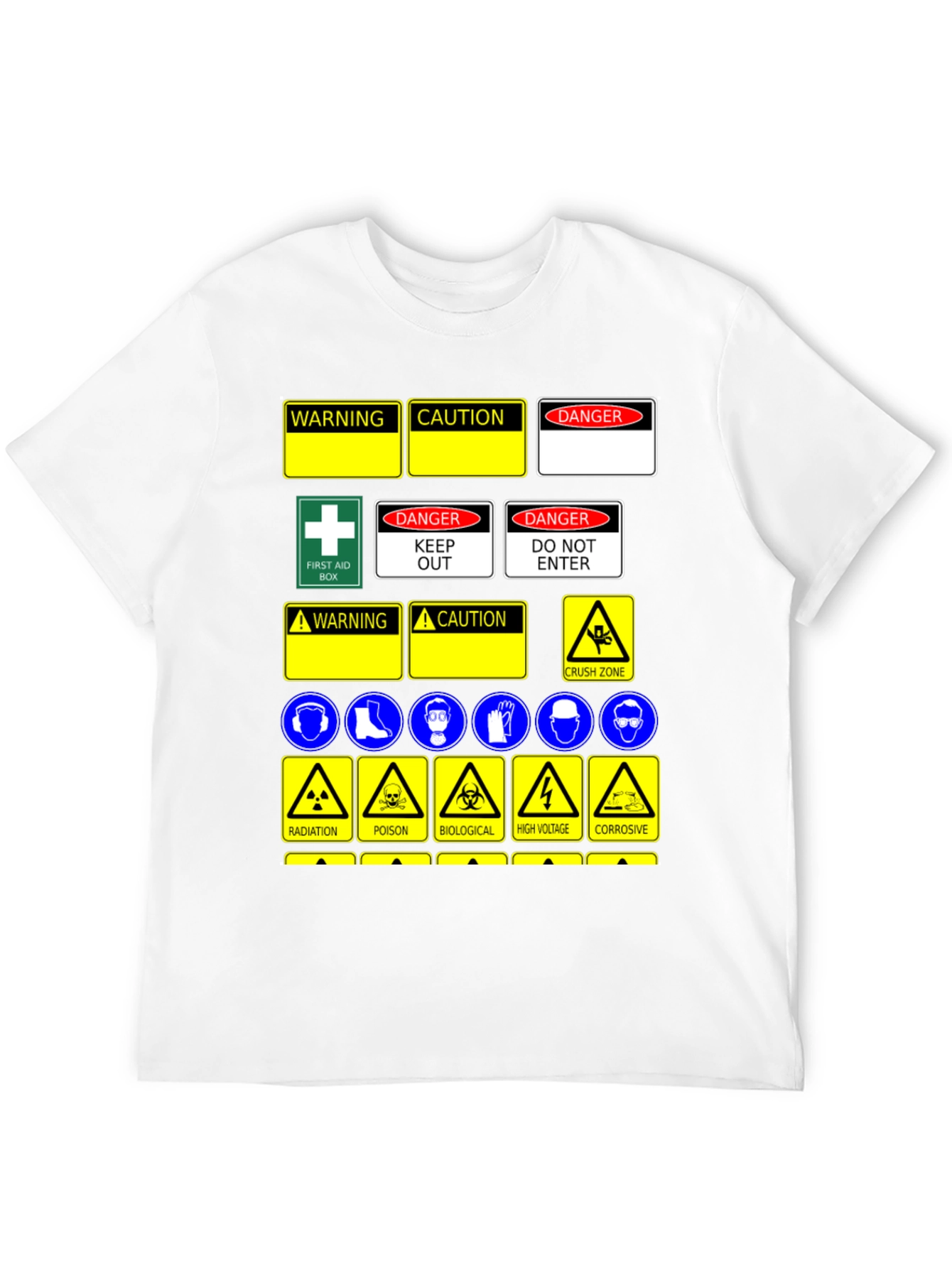 Safety Sign T-Shirt - Warning Danger Caution