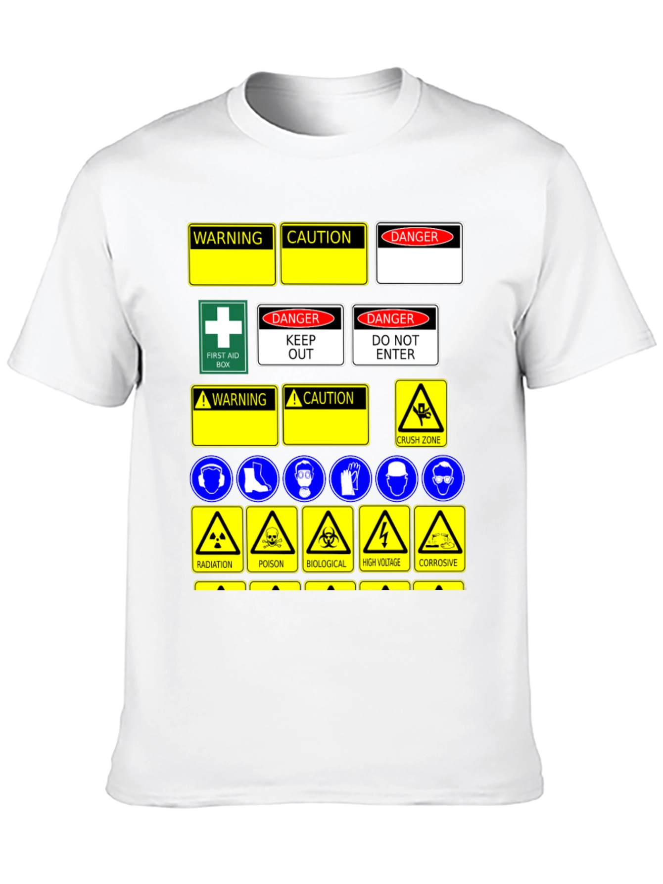 Safety Sign T-Shirt - Warning Danger Caution
