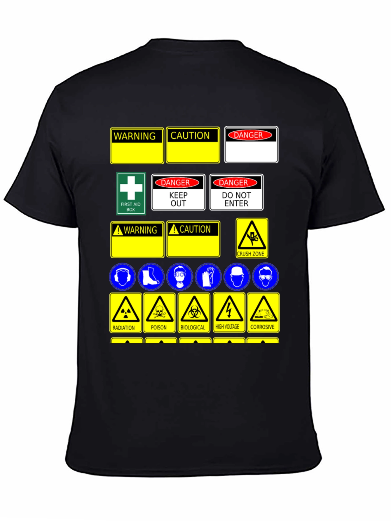 Safety Sign T-Shirt - Warning Danger Caution