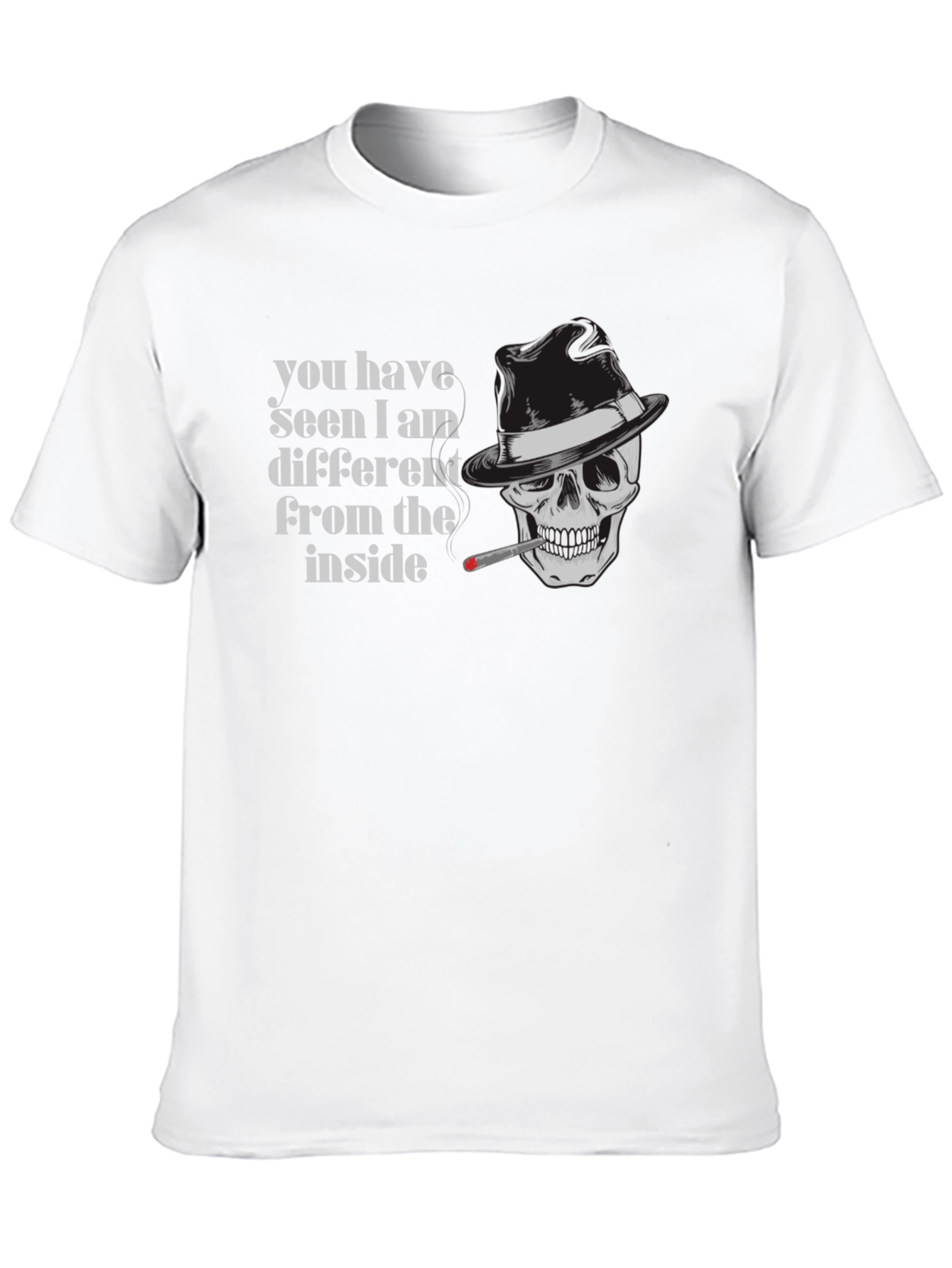 Skull with Fedora Graphic T-Shirt - Edgy Streetwear