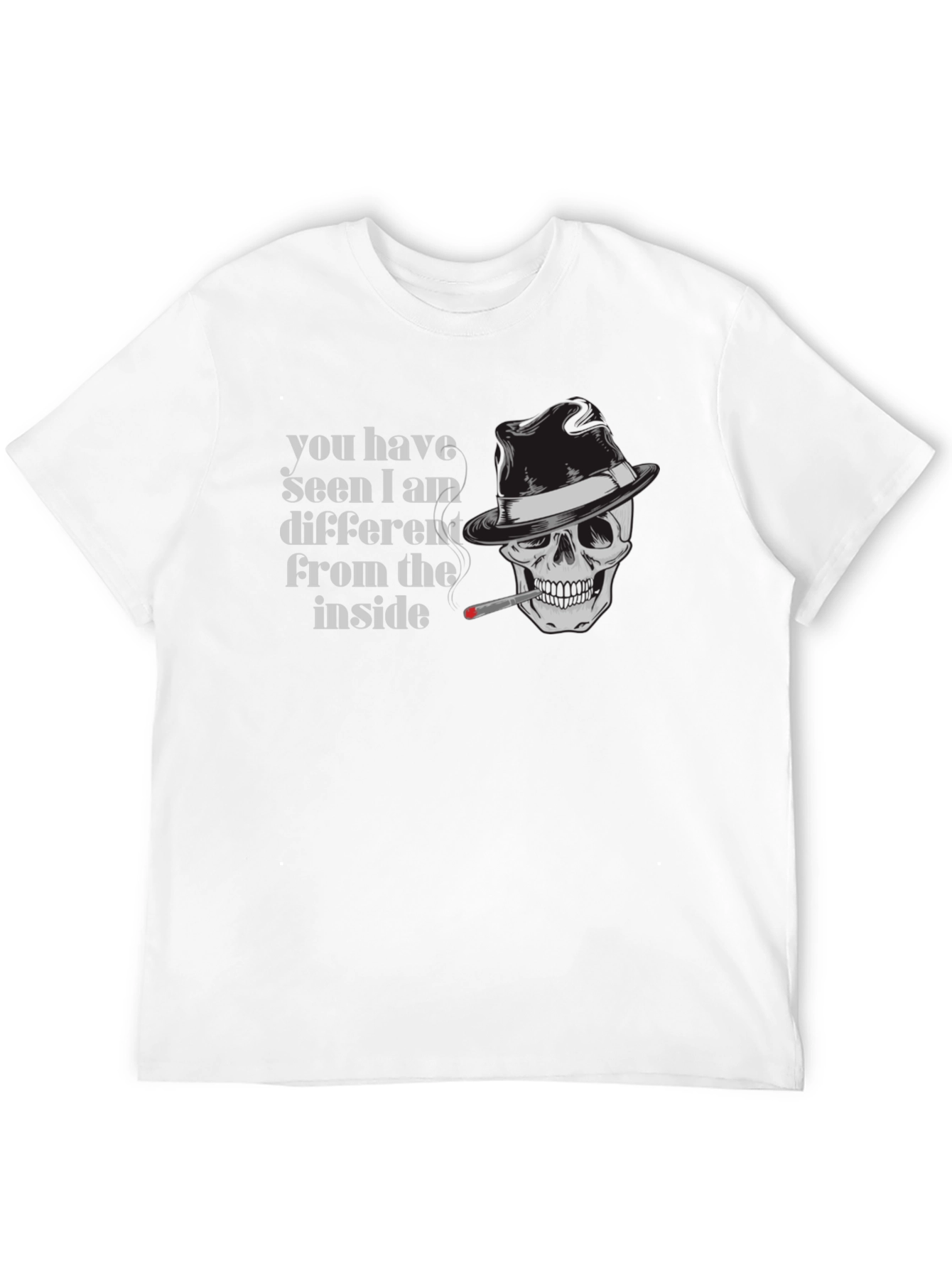 Skull with Fedora Graphic T-Shirt - Edgy Streetwear
