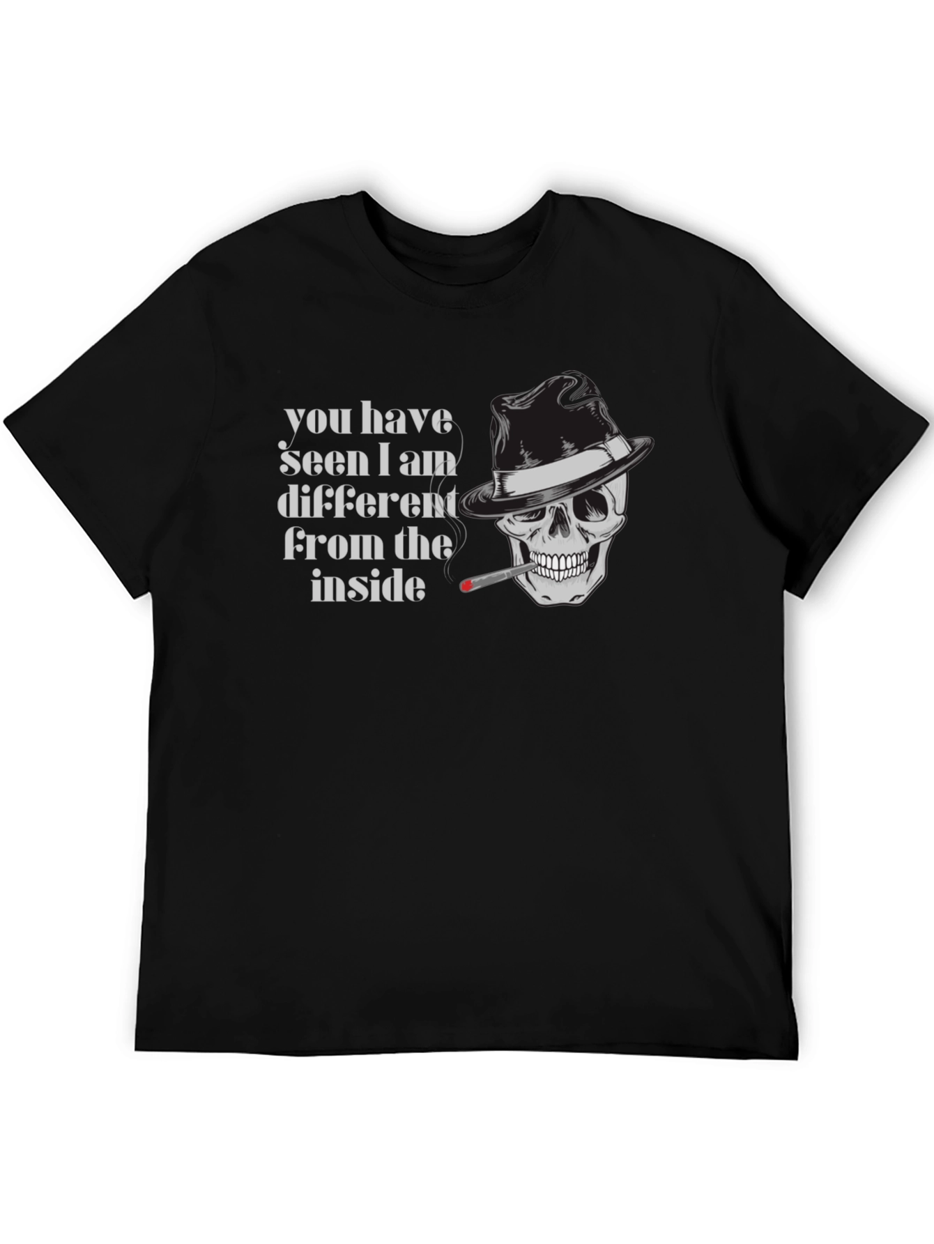 Skull with Fedora Graphic T-Shirt - Edgy Streetwear