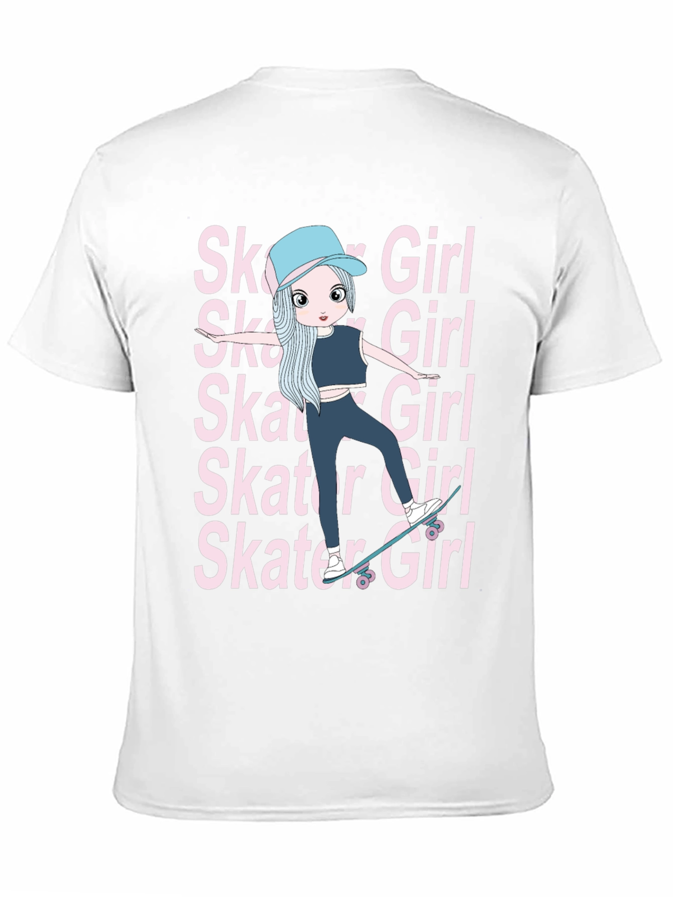 Cool Skater Girl Graphic Tee - Trendy and Unique