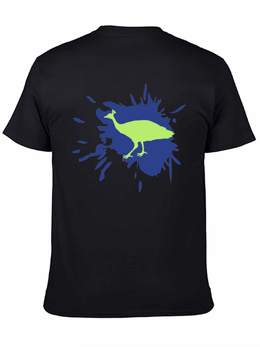 Peacock Splash Tee - Stylish Graphic T-Shirt
