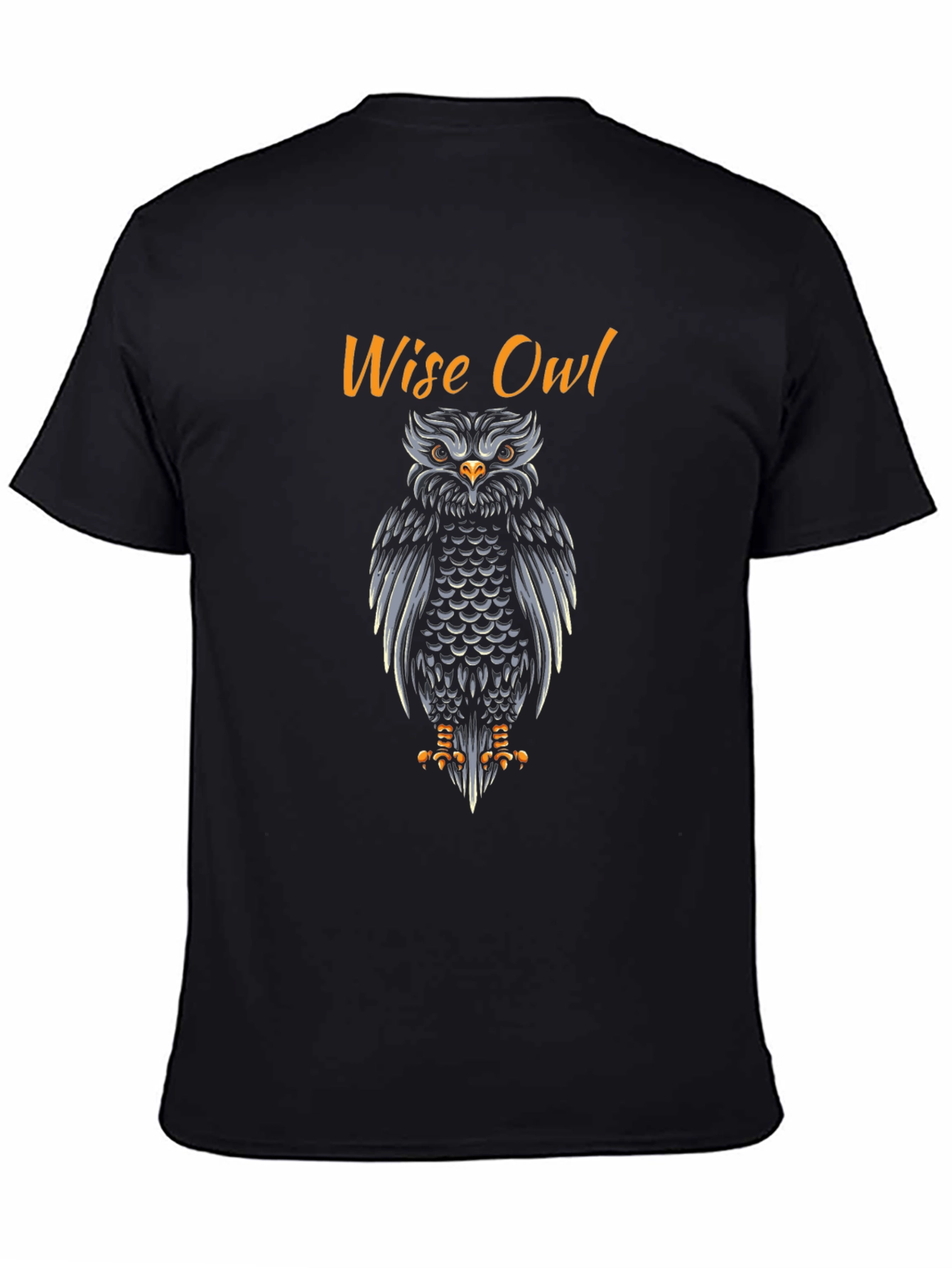 Wise Owl Graphic Print T-Shirt - Mens Black Tee