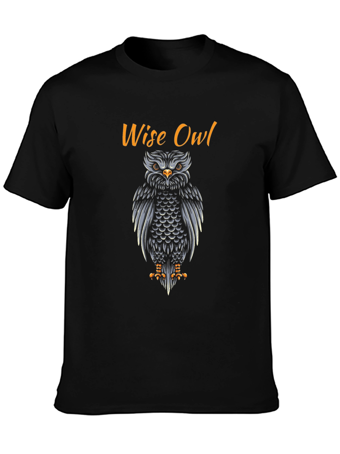 Wise Owl Graphic Print T-Shirt - Mens Black Tee