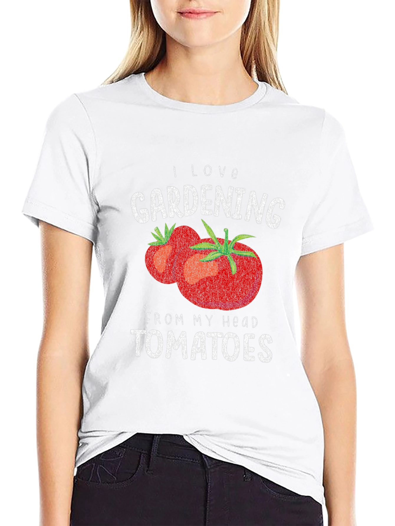 I Love Gardening From My Head Tomatoes Graphic T-Shirt