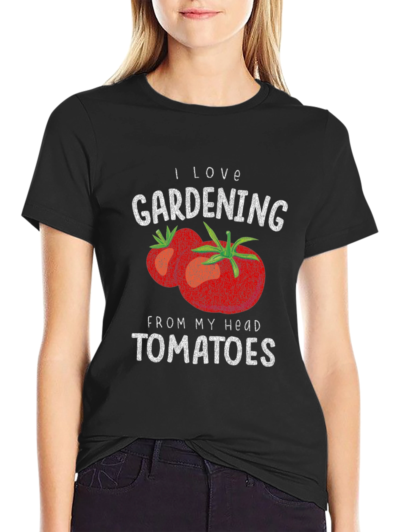 I Love Gardening From My Head Tomatoes Graphic T-Shirt