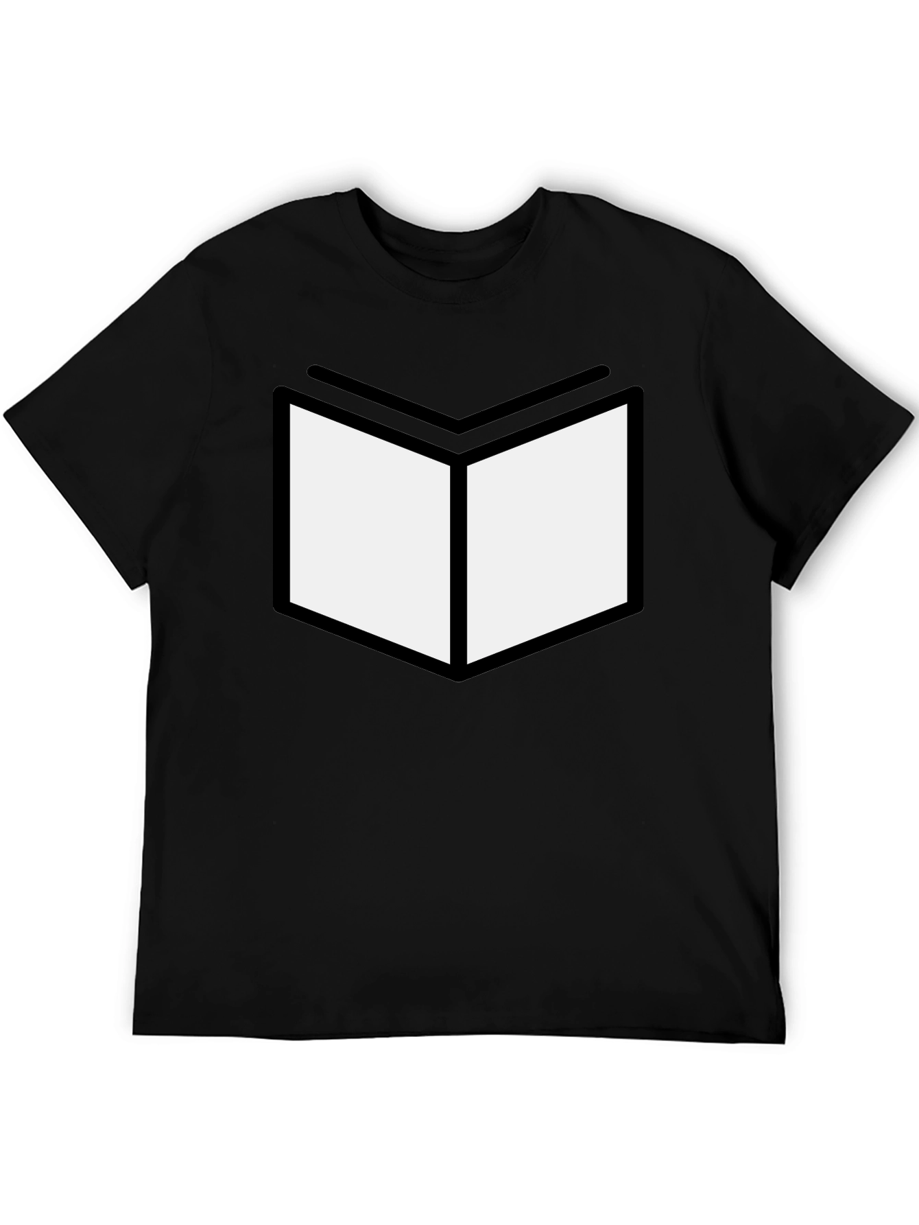 Black Graphic Tee - Open Book Design