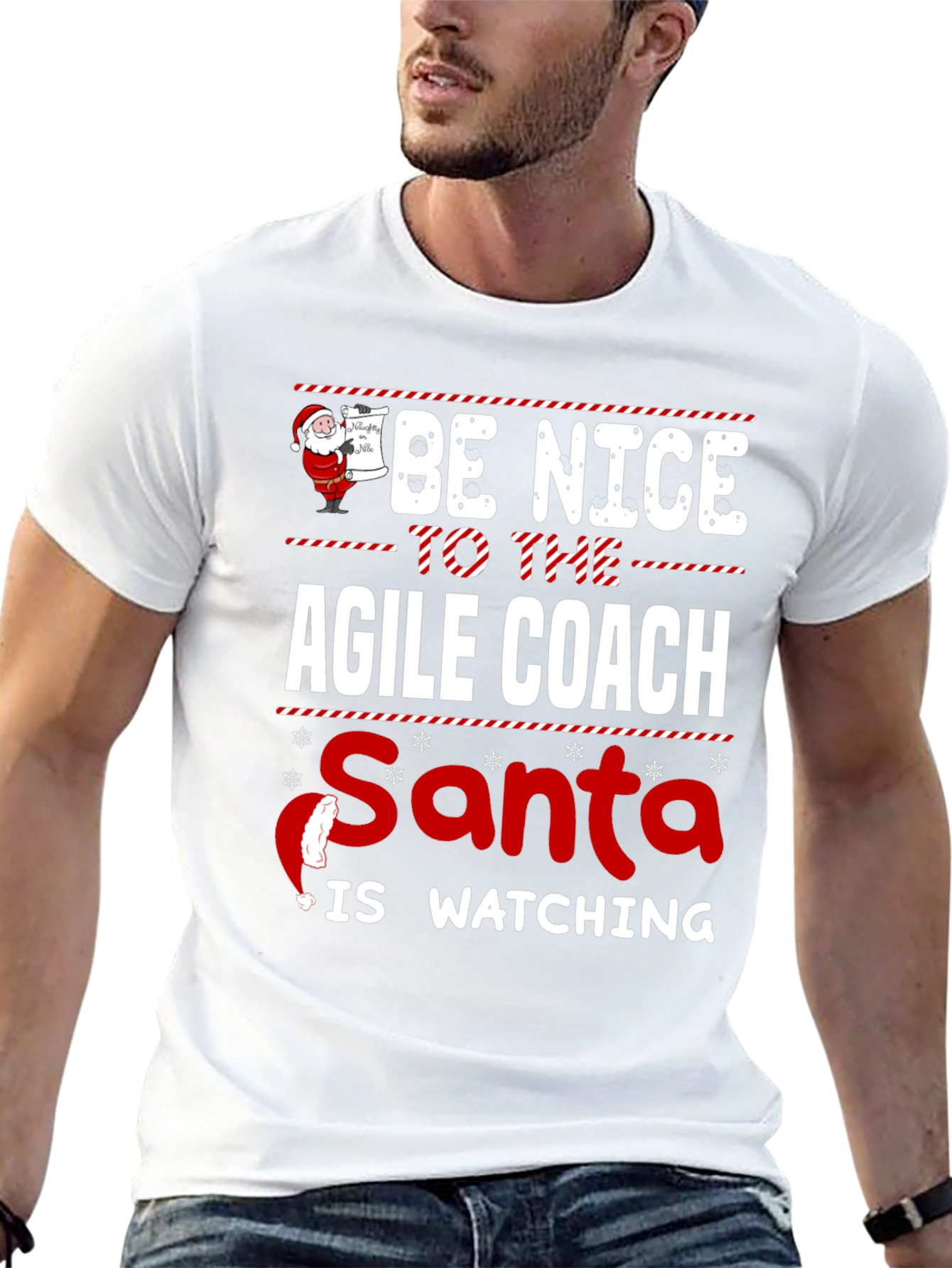 Be Nice to The Agile Coach Christmas Santa T-Shirt