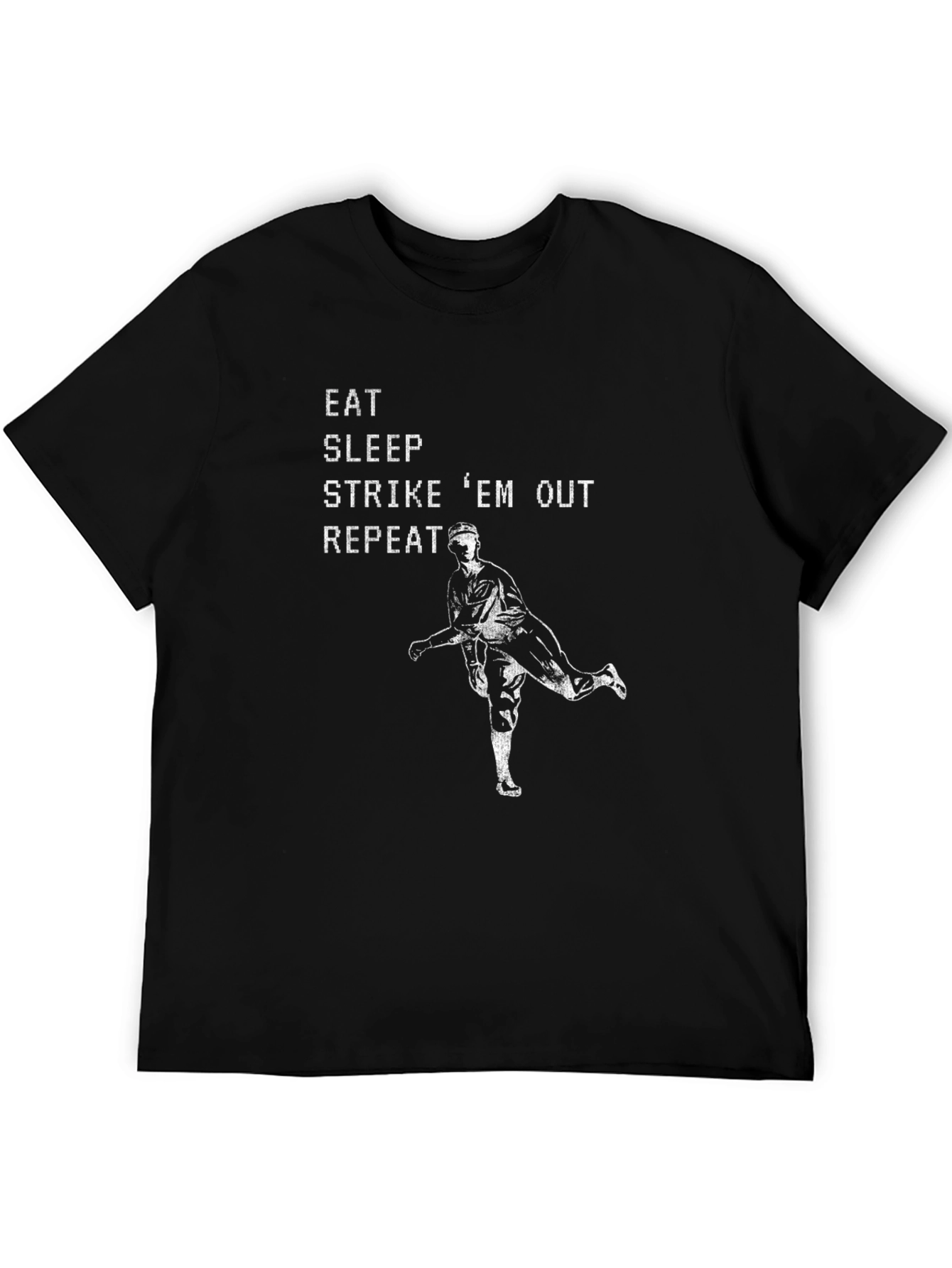 Eat Sleep Strike Em Out Baseball T-Shirt