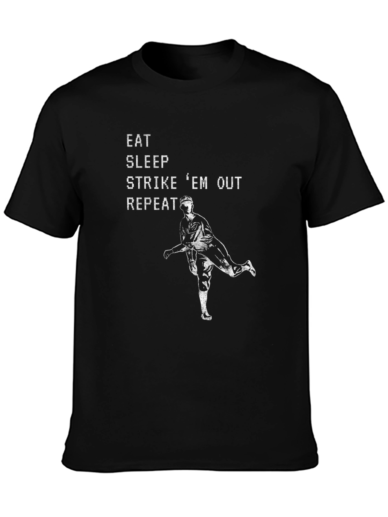 Eat Sleep Strike Em Out Baseball T-Shirt