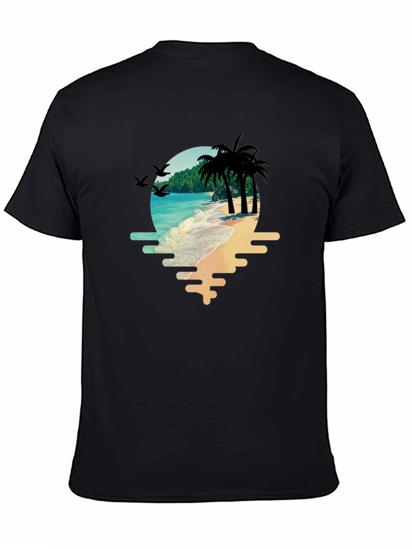 Tropical Beach T-Shirt: Palm Trees & Ocean View
