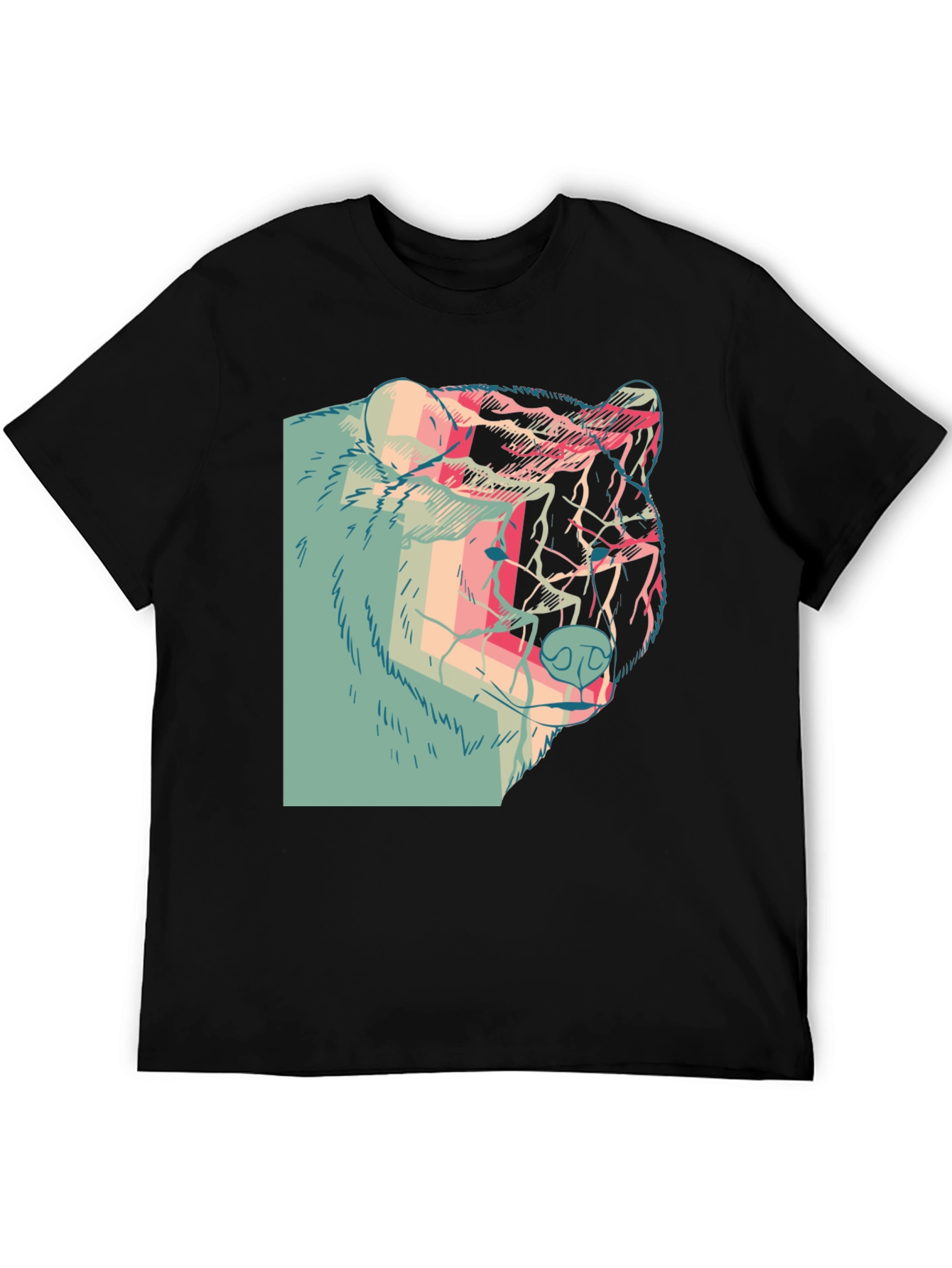 Abstract Bear Graphic T-Shirt