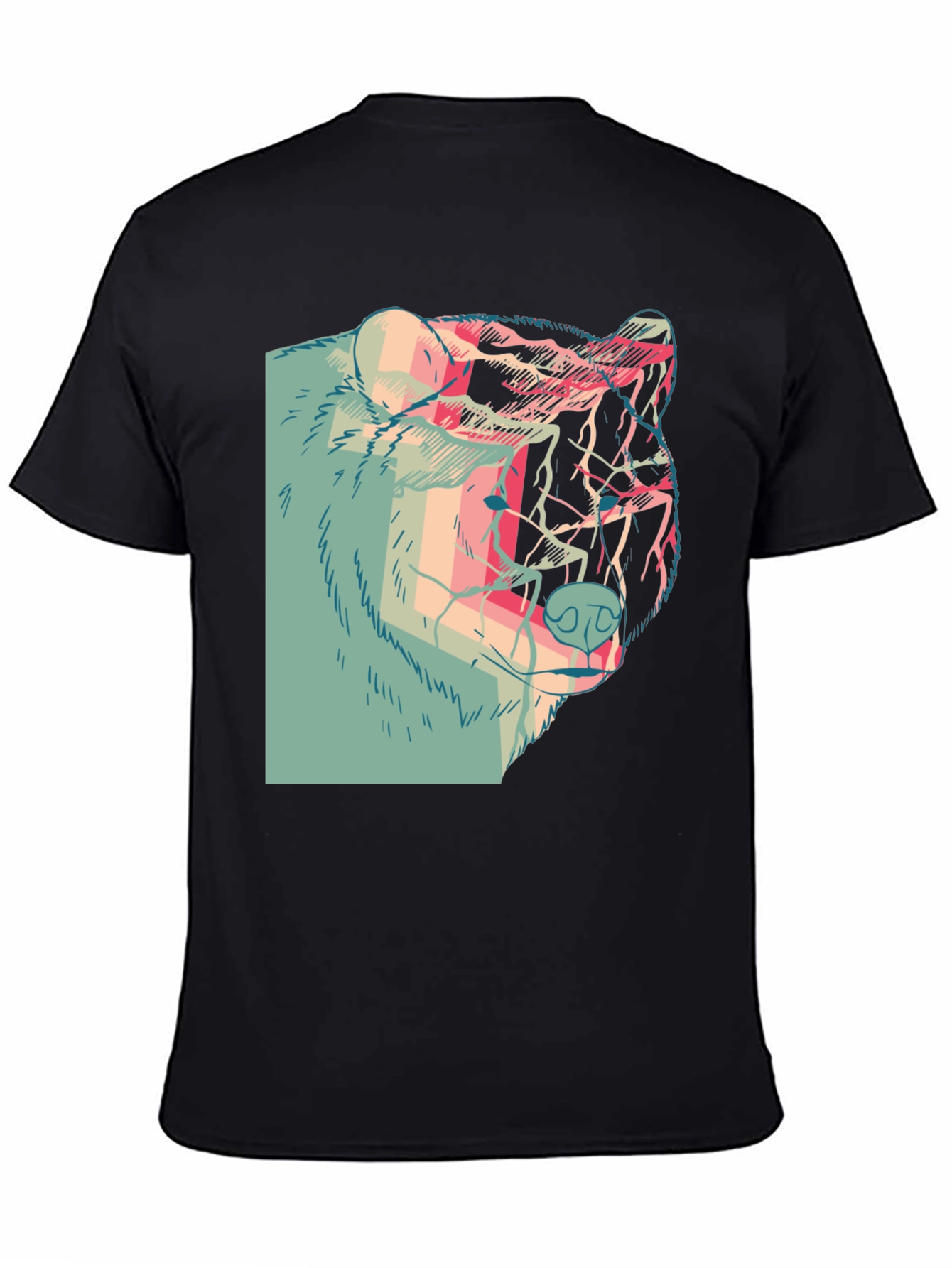 Abstract Bear Graphic T-Shirt