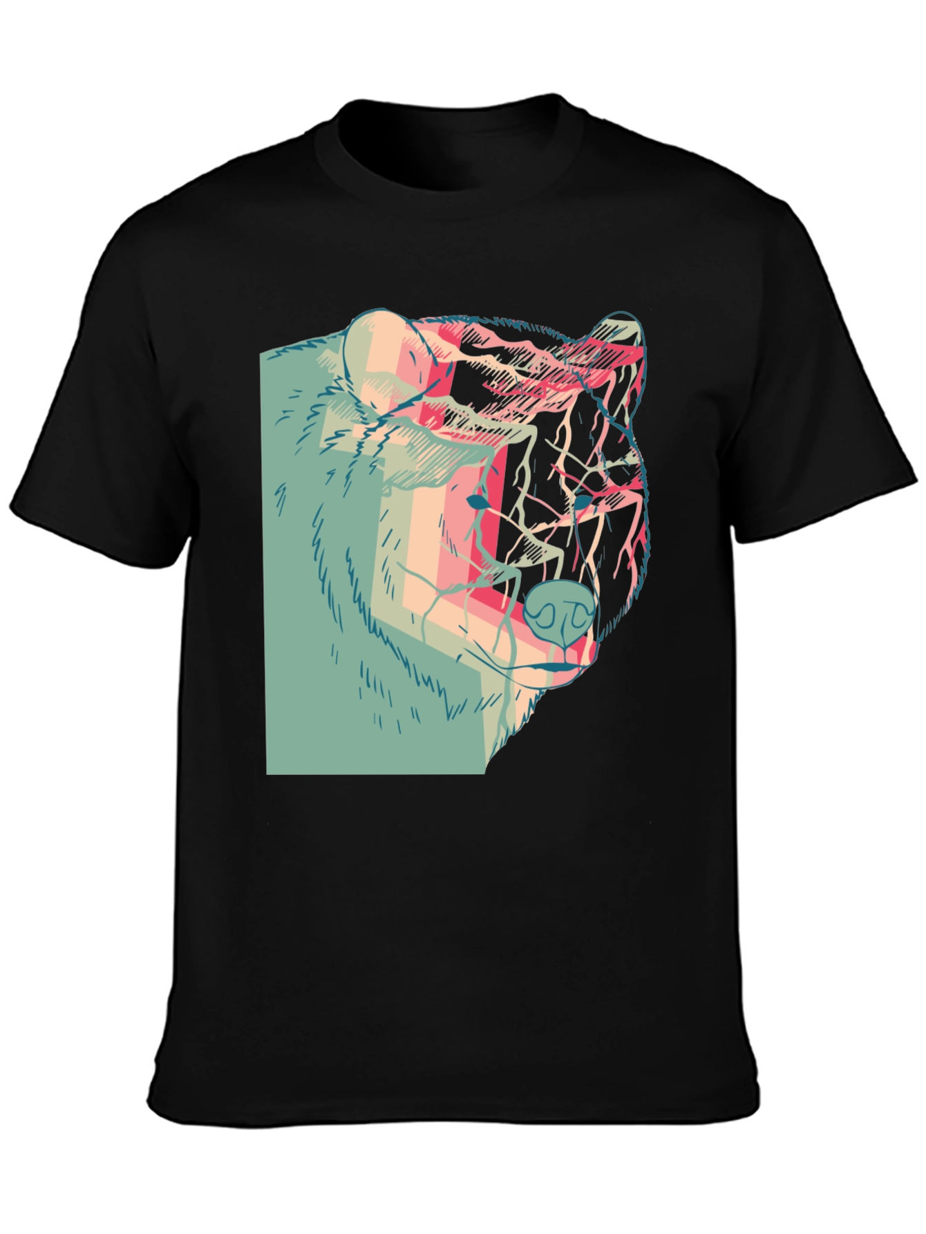 Abstract Bear Graphic T-Shirt