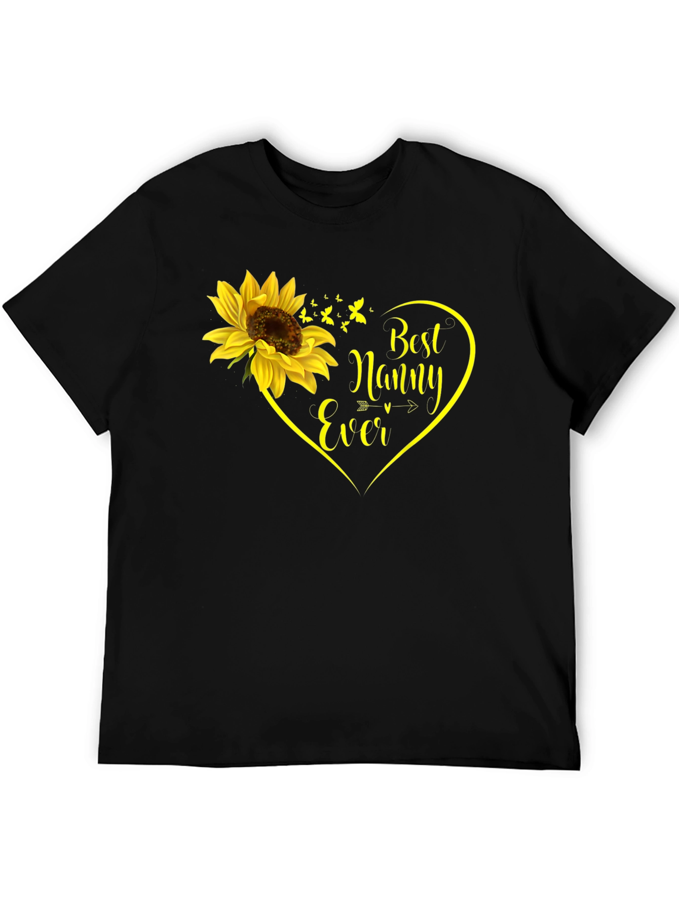 Best Nanny Ever Sunflower Heart T-Shirt