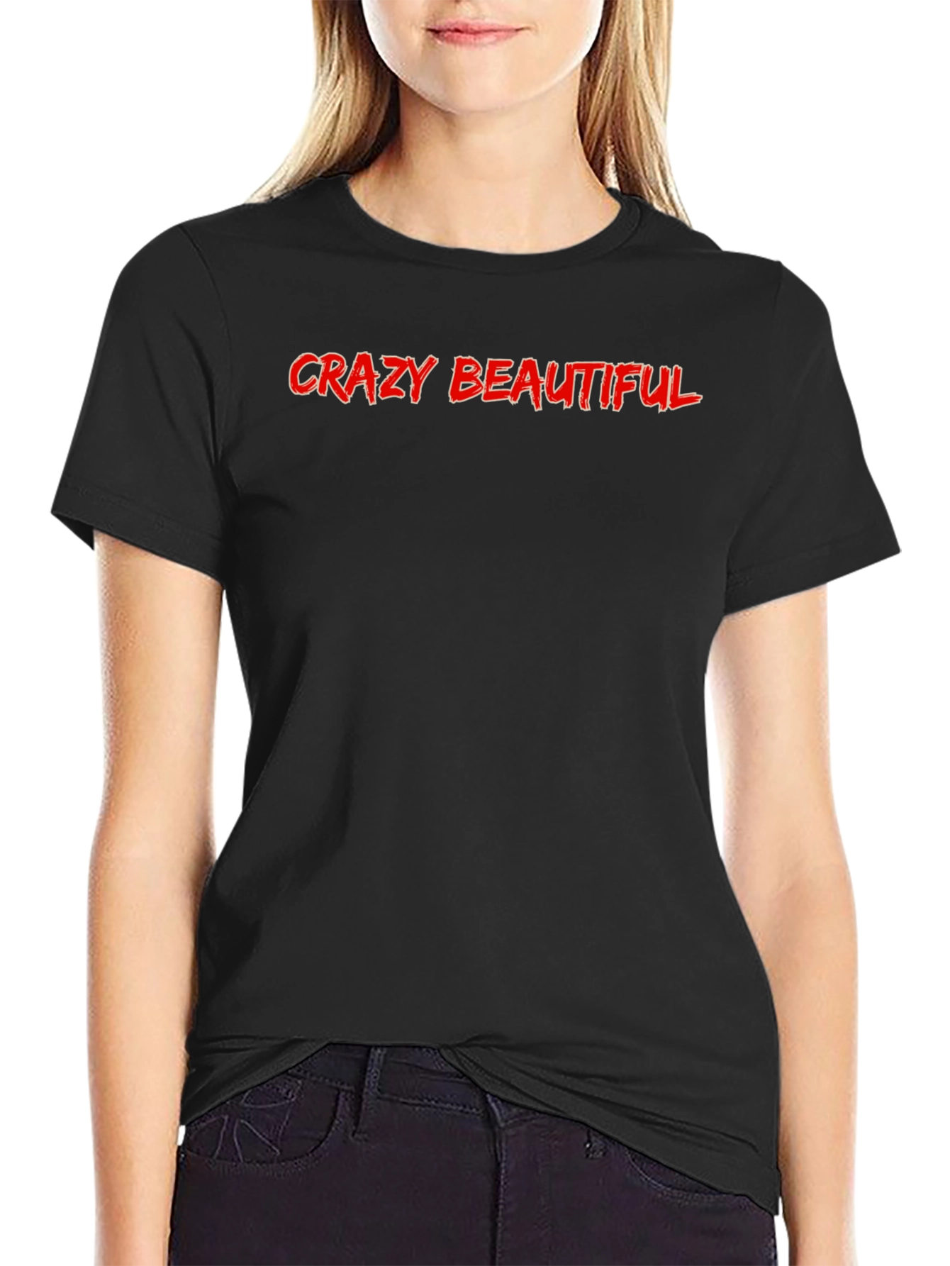 Crazy Beautiful Graphic Tee - Soft Cotton Black T-Shirt