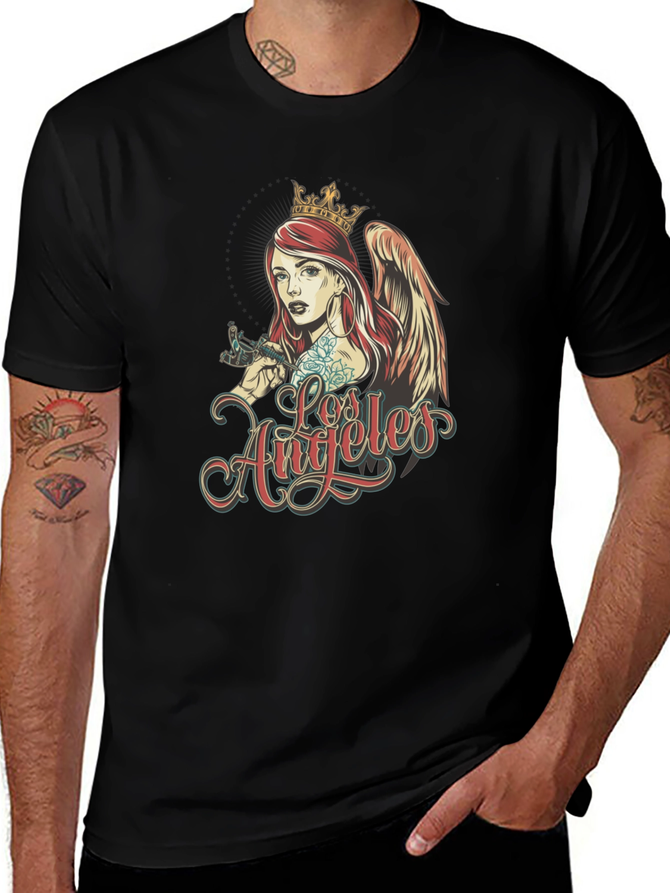 Los Angeles Angel Tattoo Artist Graphic T-Shirt