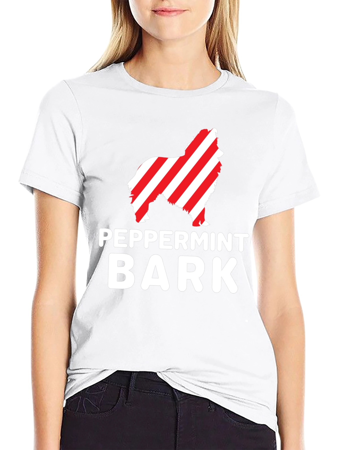 Peppermint Bark Dog Graphic Tee - Black