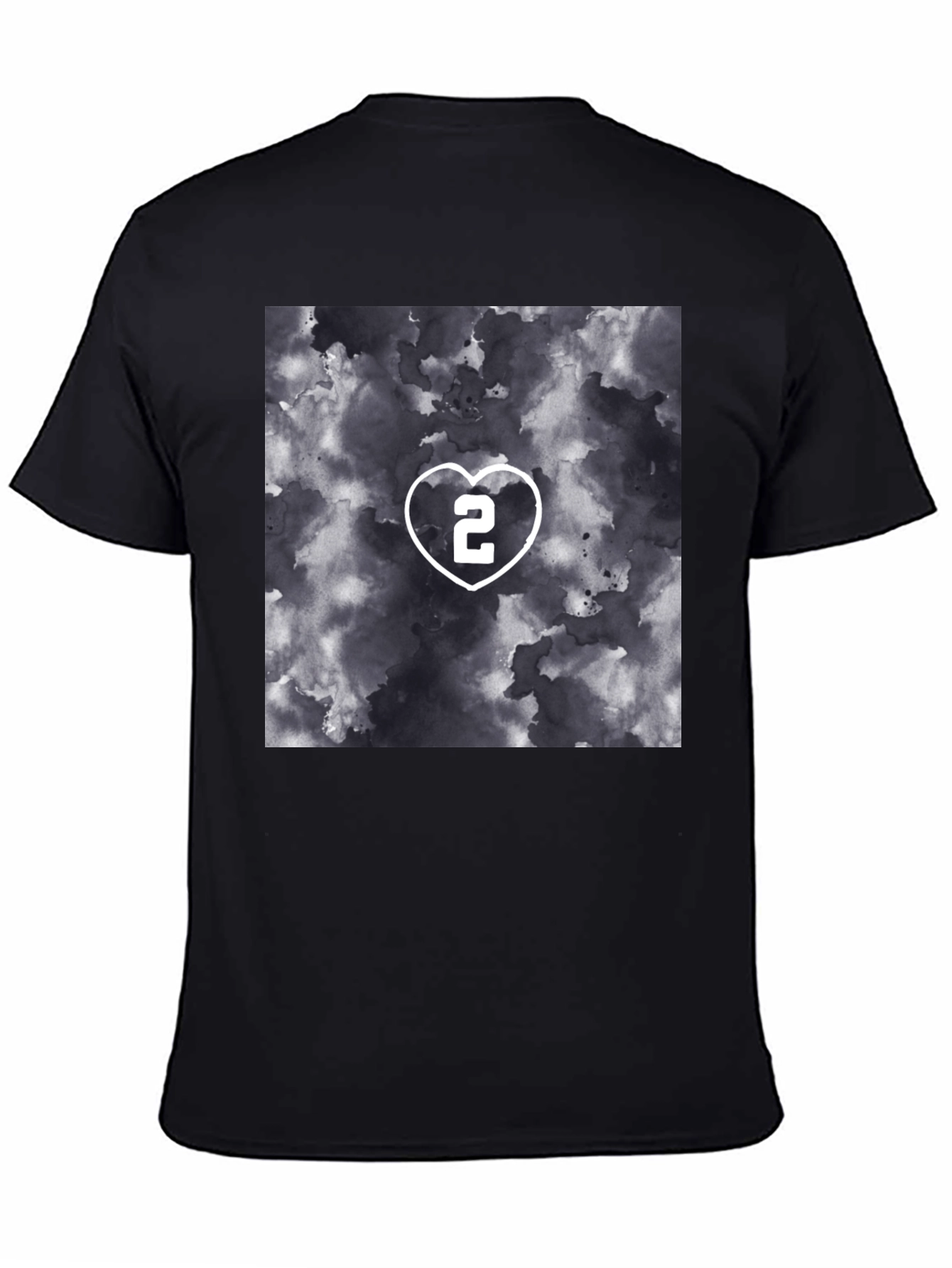 Heart Number 2 Graphic T-Shirt - Stylish Black Tee