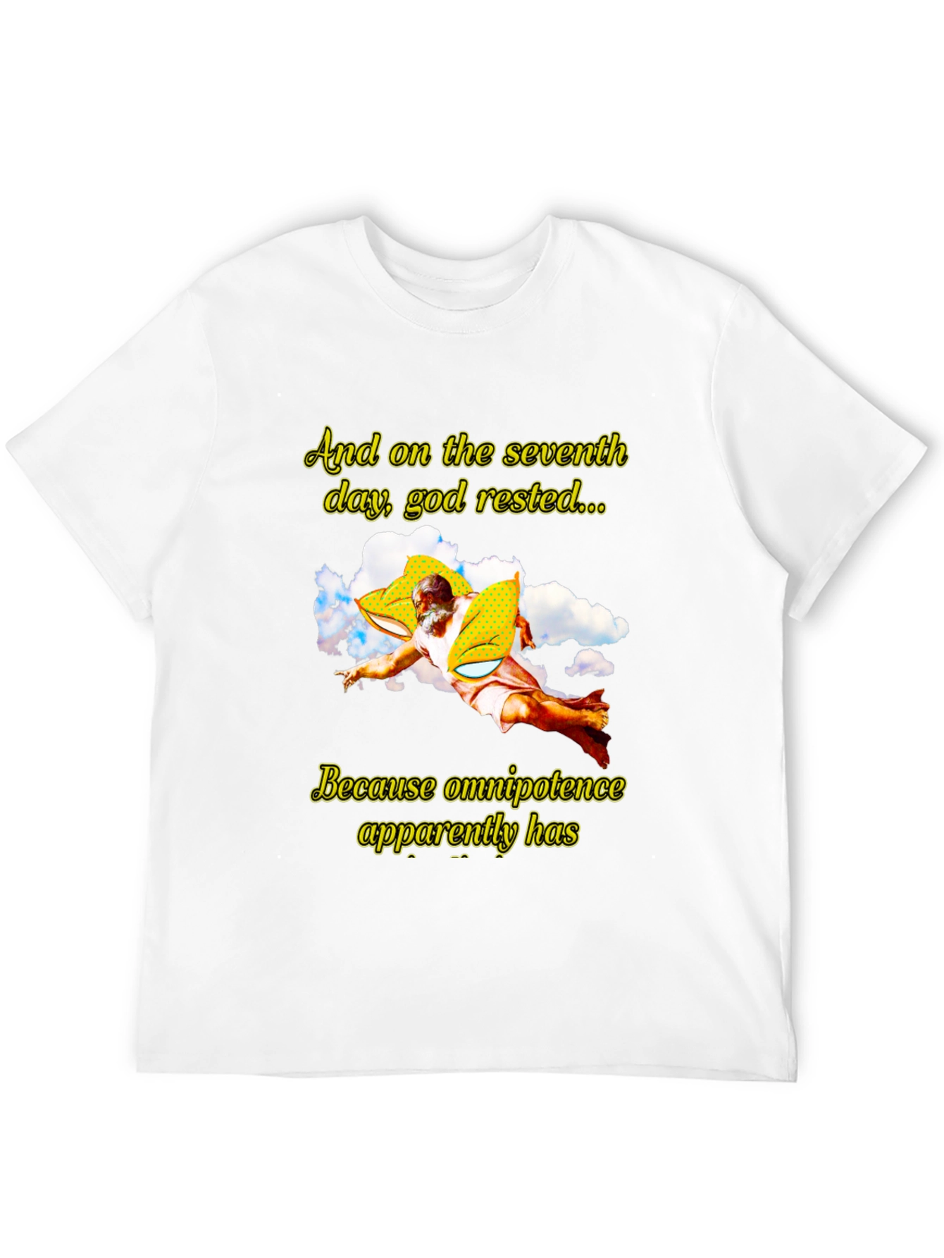 Humorous God Rested Graphic T-Shirt - Black