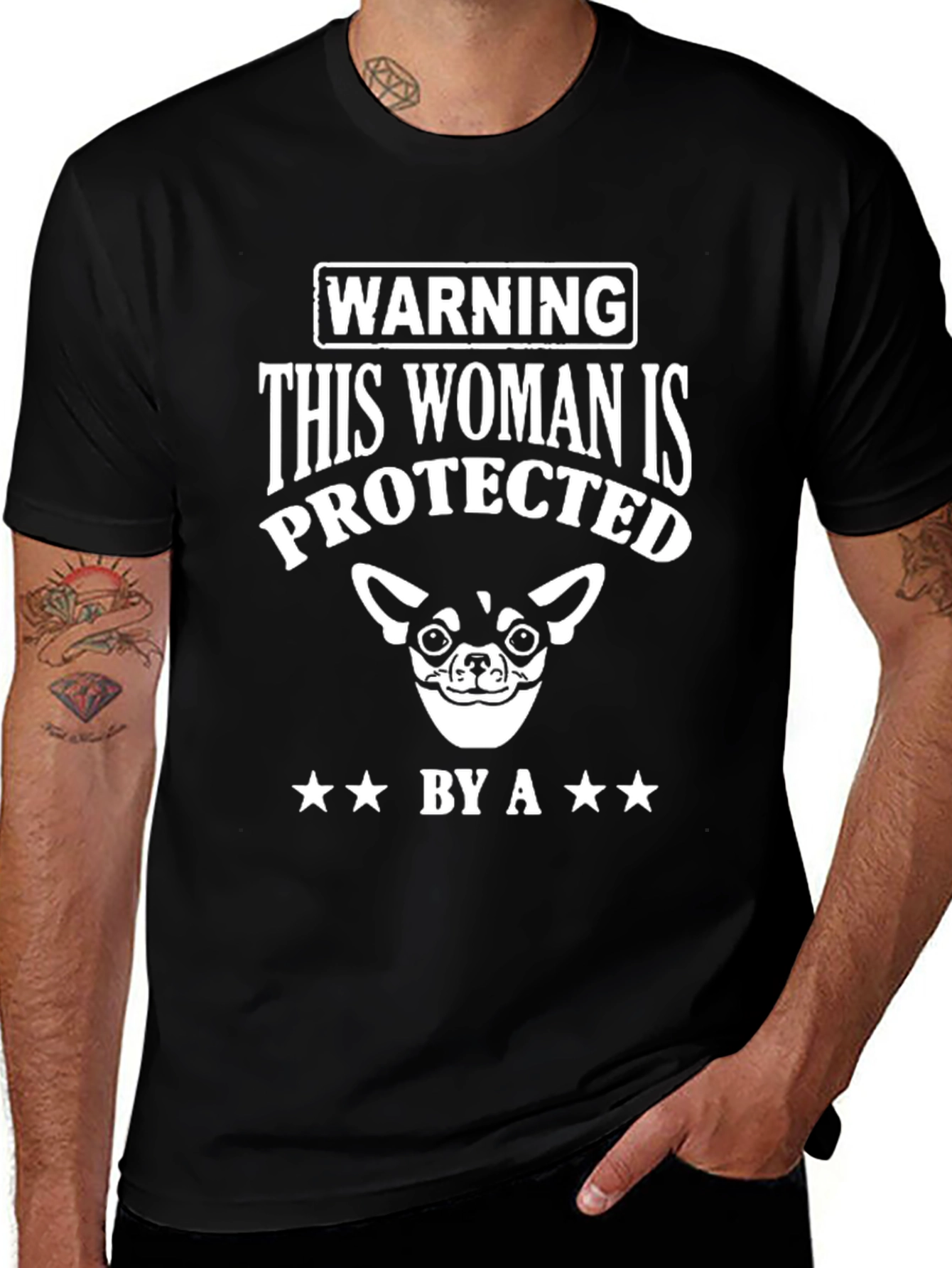 Protected by a Chihuahua Graphic Tee