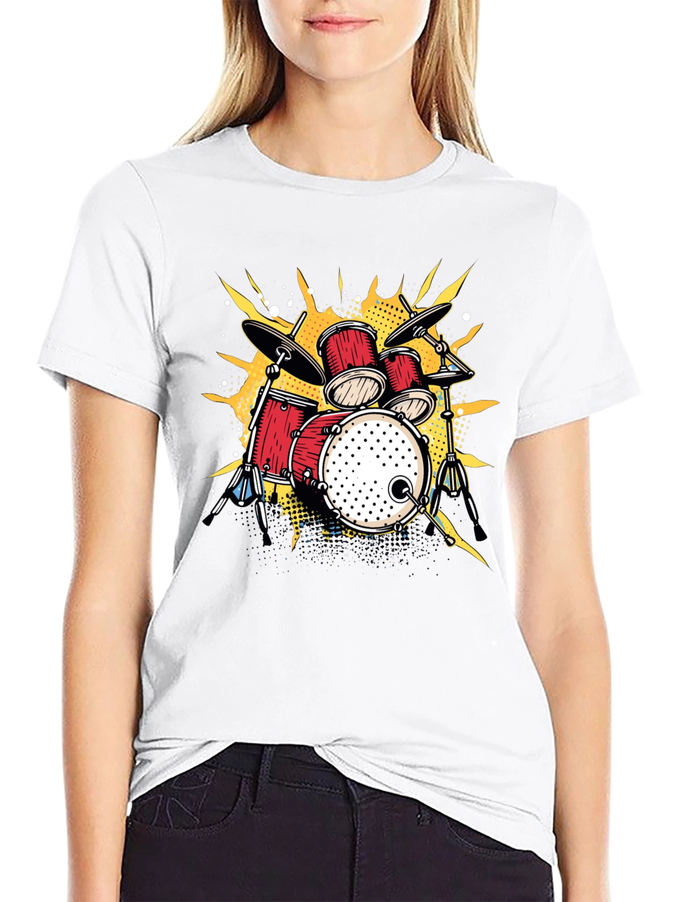 Drum Set Graphic T-Shirt - Music Lover Tee