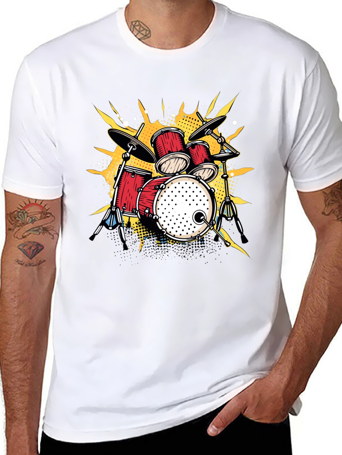 Drum Set Graphic T-Shirt - Music Lover Tee