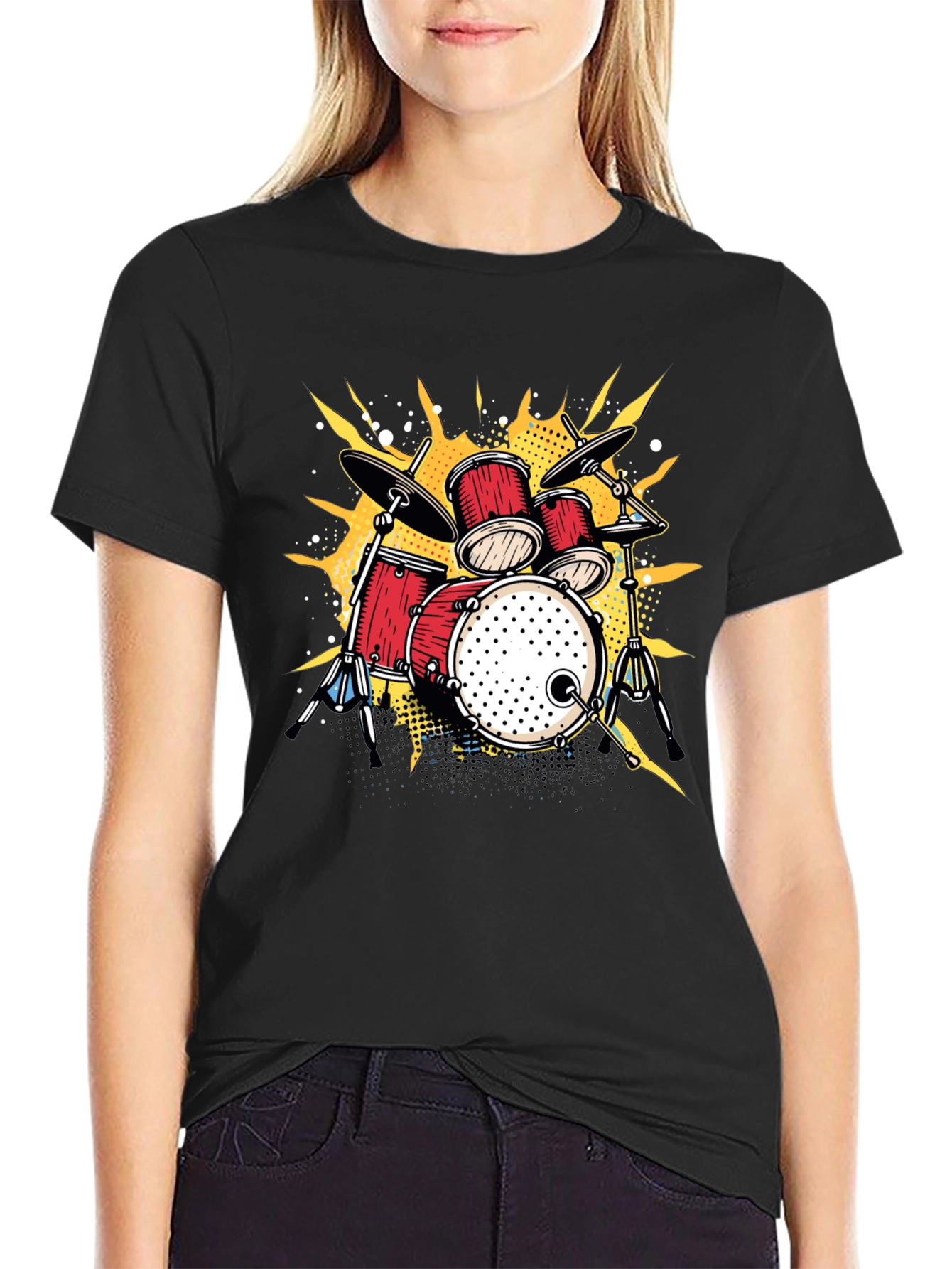 Drum Set Graphic T-Shirt - Music Lover Tee