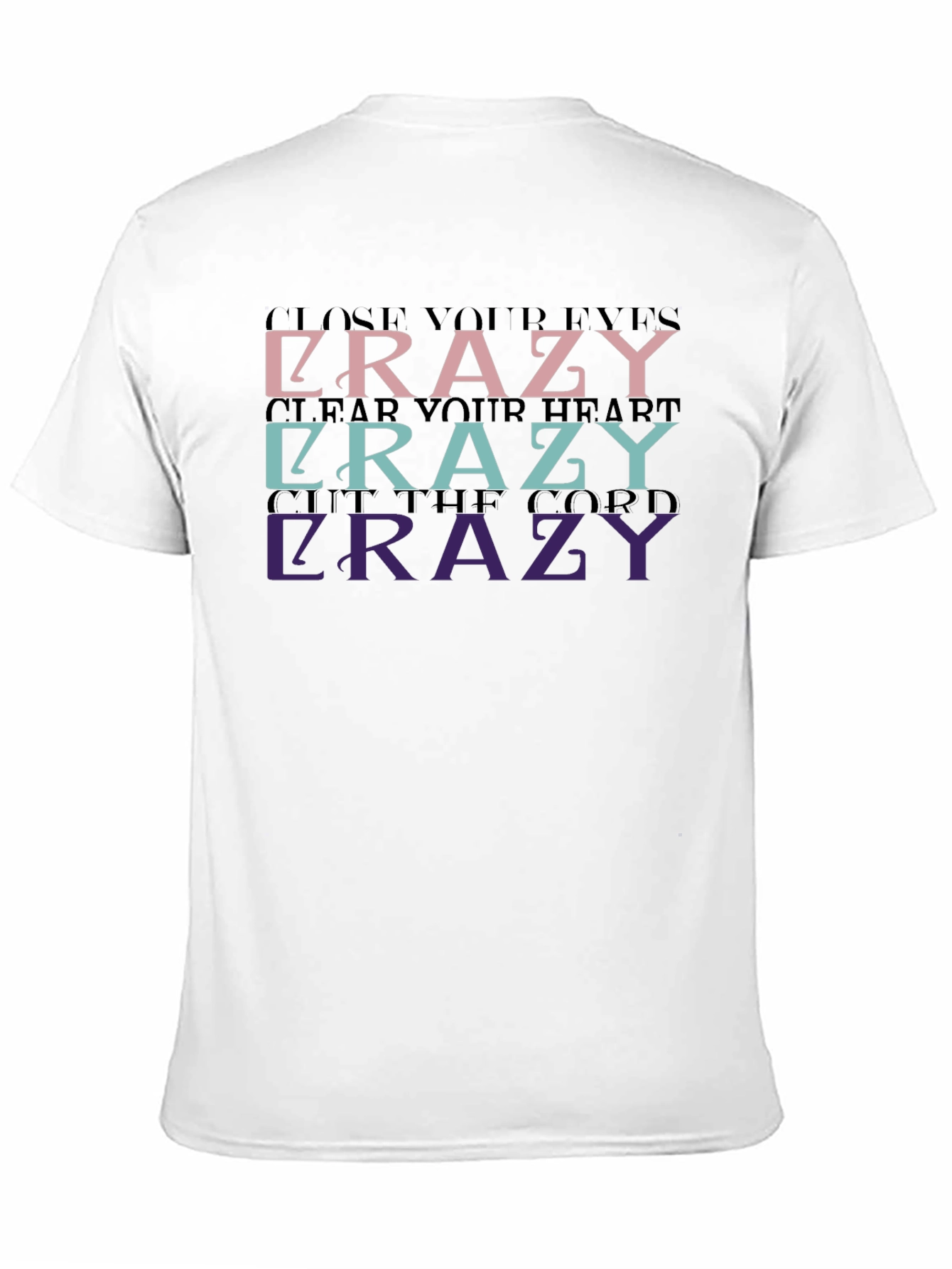 Crazy Graphic Print Black T-Shirt