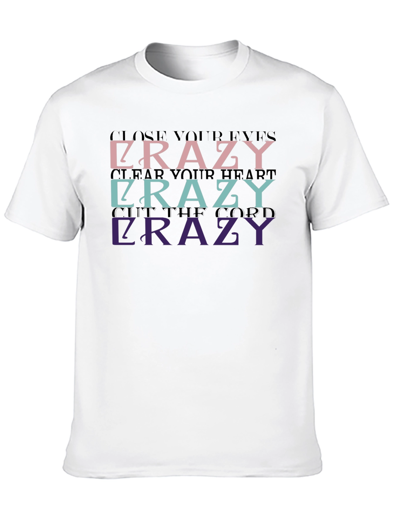 Crazy Graphic Print Black T-Shirt