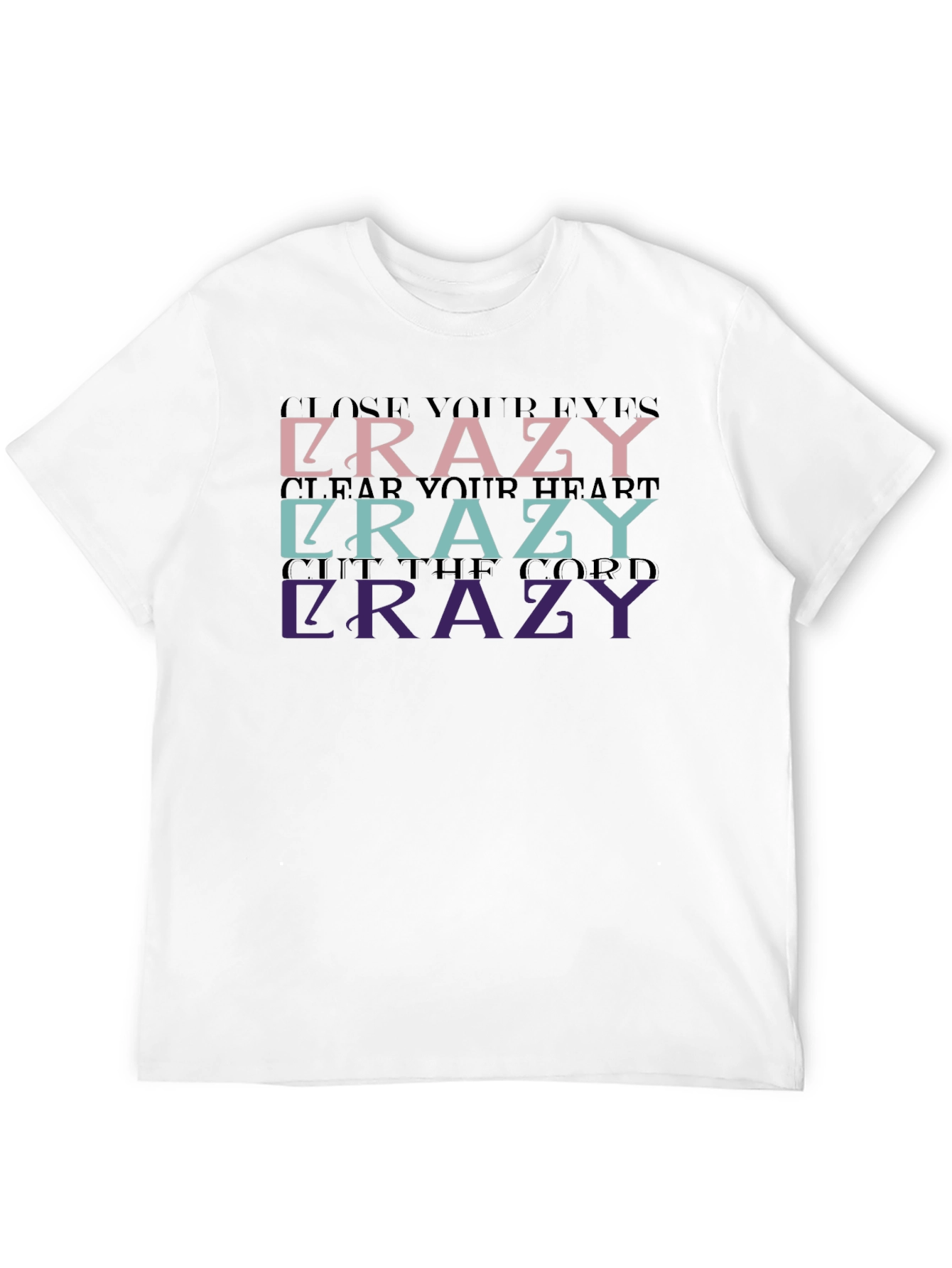 Crazy Graphic Print Black T-Shirt