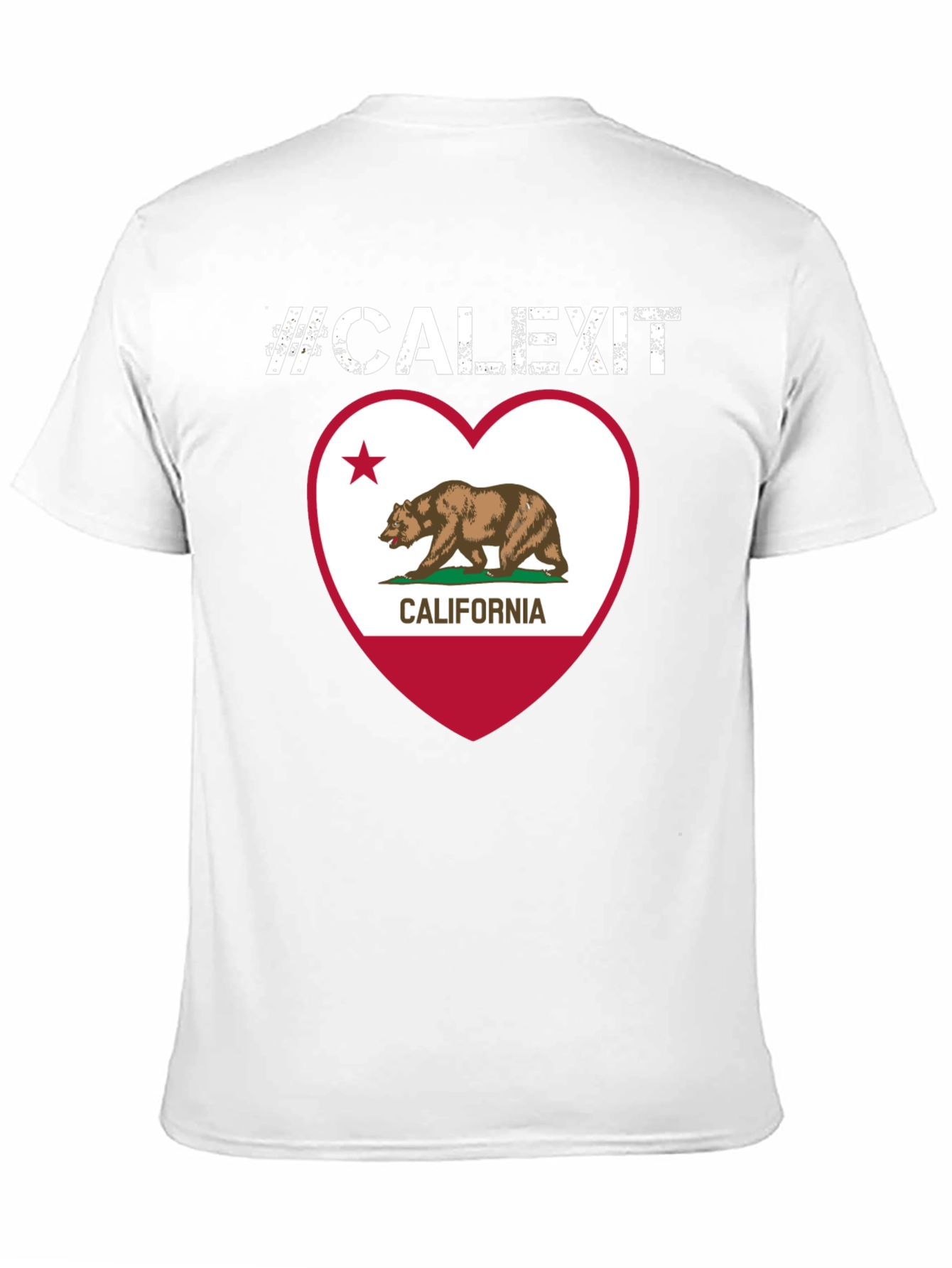 Calexit California Flag Heart T-Shirt