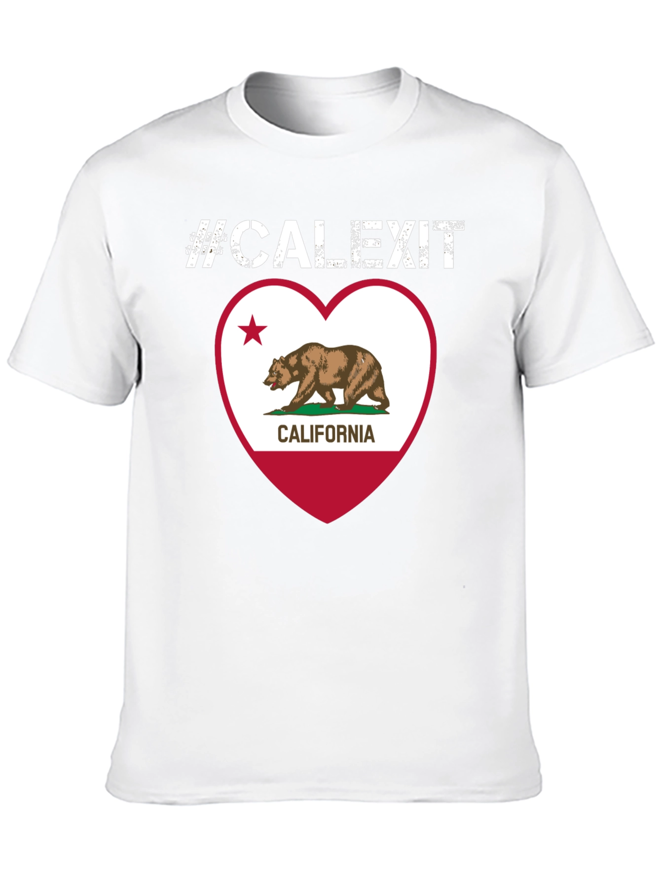 Calexit California Flag Heart T-Shirt