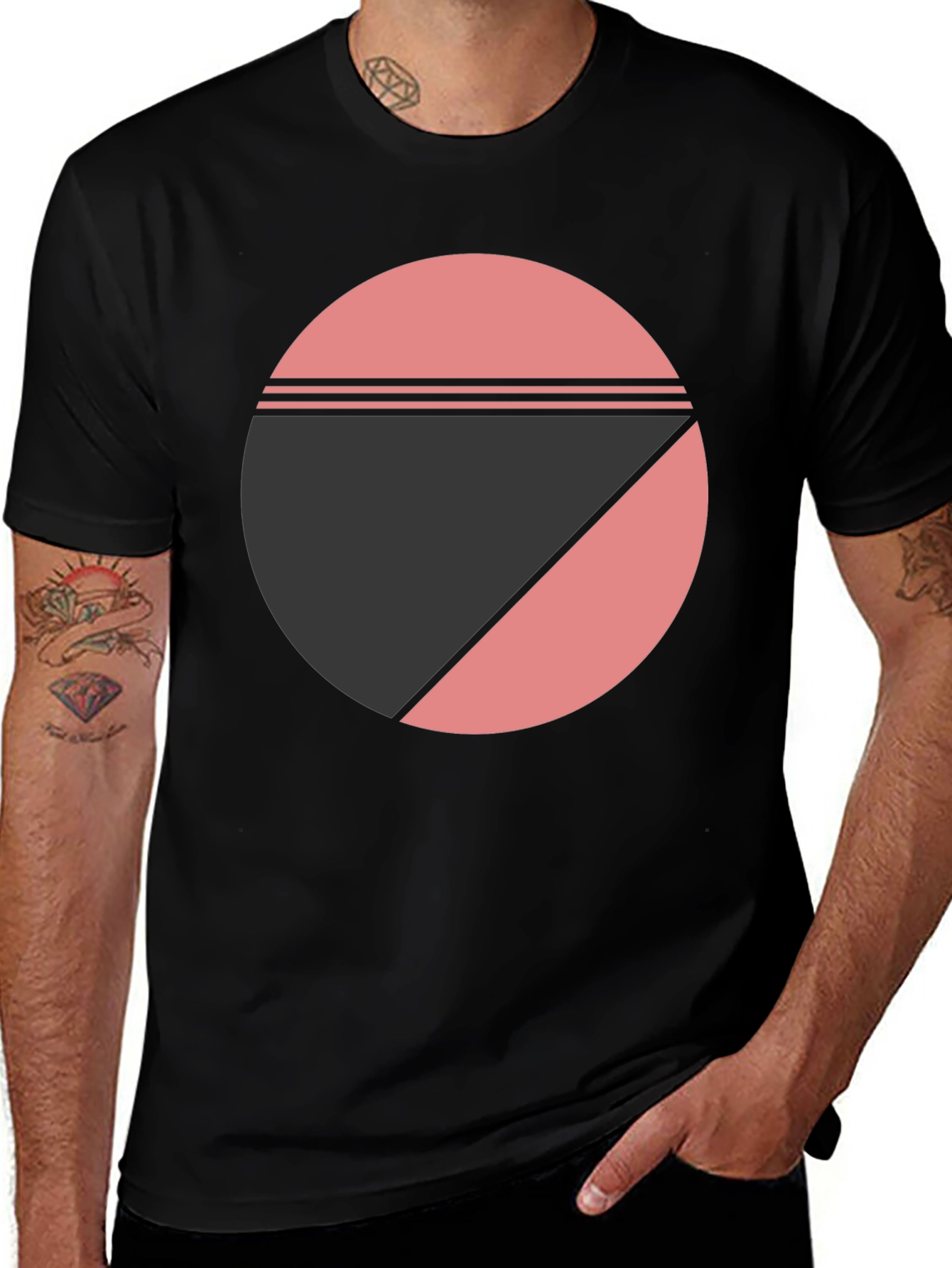 Geometric Circle Graphic Tee - Modern Design