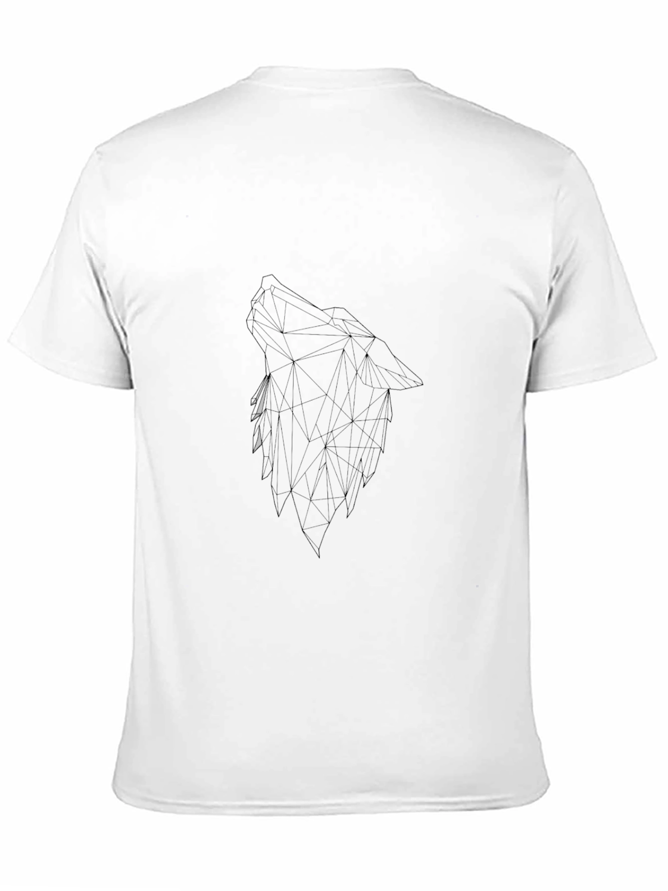 Geometric Wolf Graphic Black T-Shirt