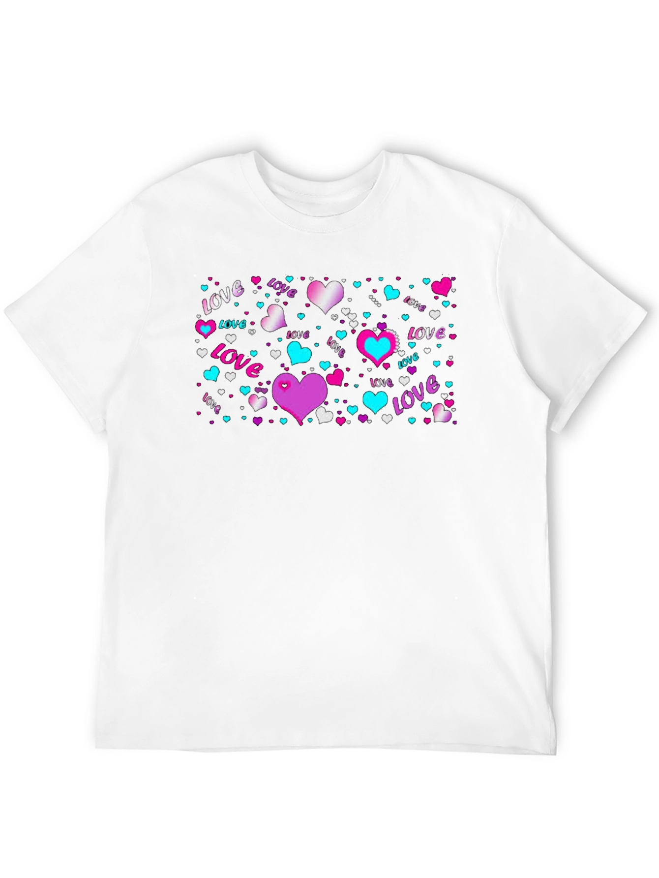 Love Hearts Graphic Black T-Shirt