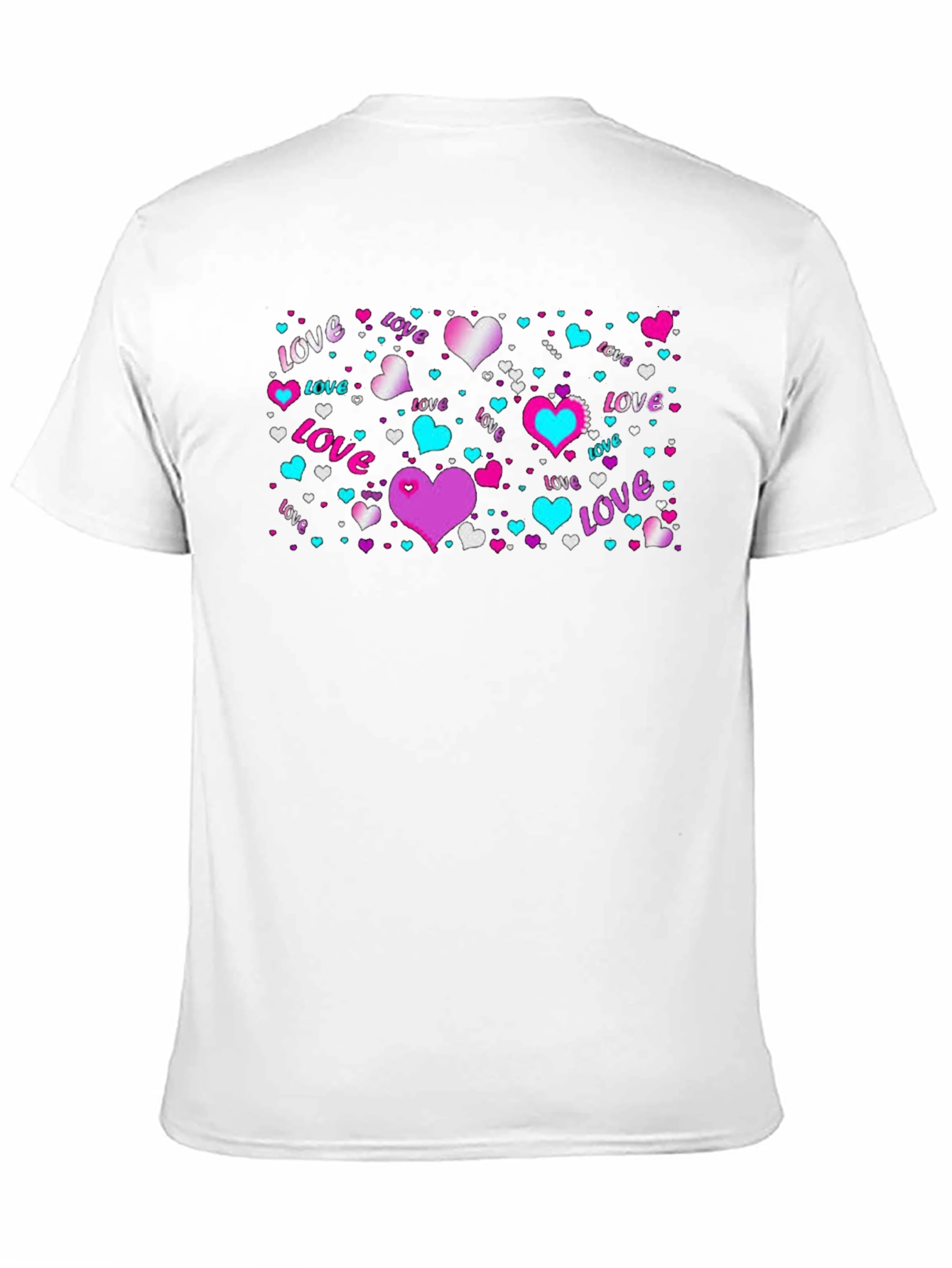 Love Hearts Graphic Black T-Shirt