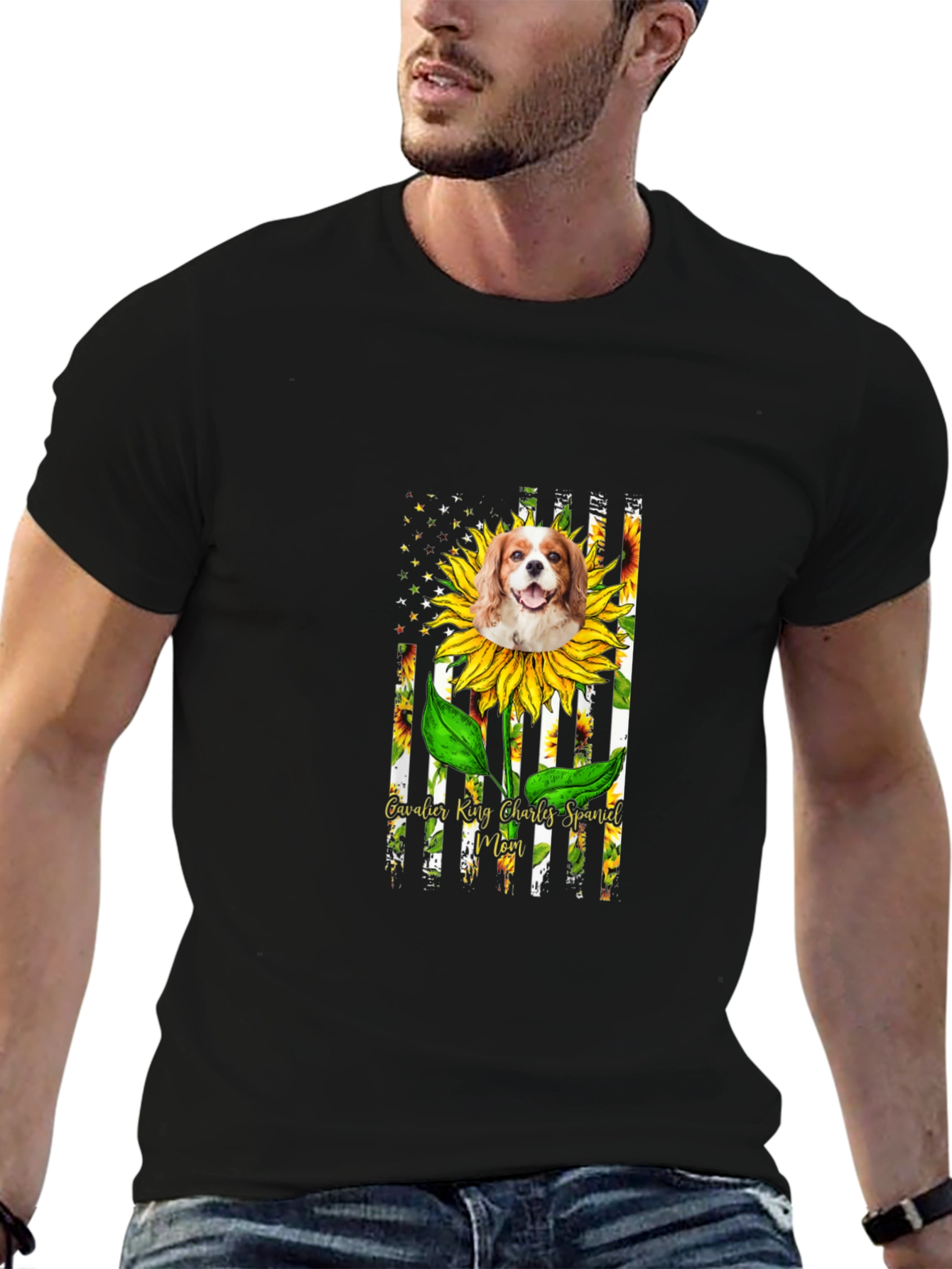 Cavalier King Charles Spaniel Sunflower T-Shirt