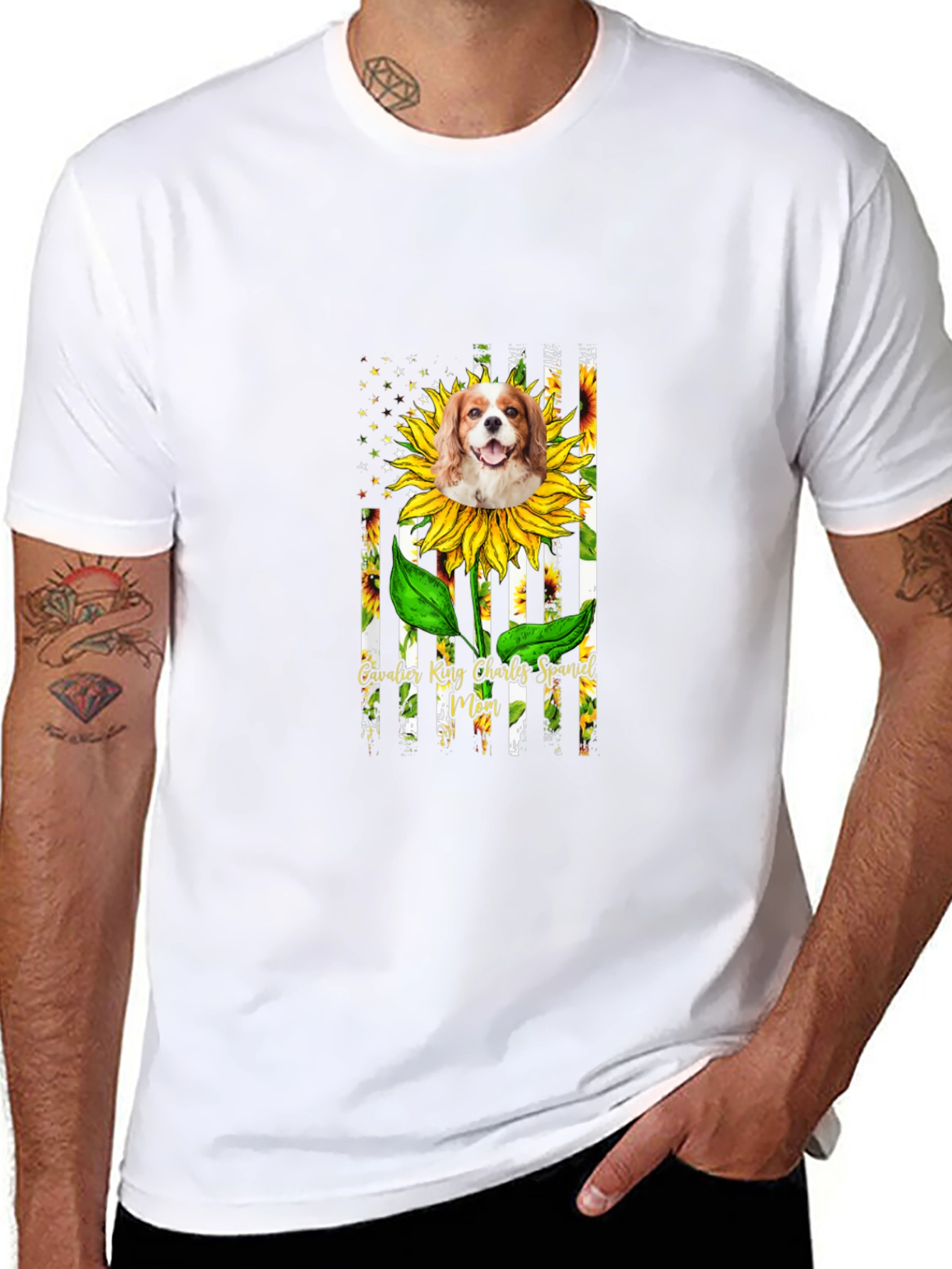 Cavalier King Charles Spaniel Sunflower T-Shirt